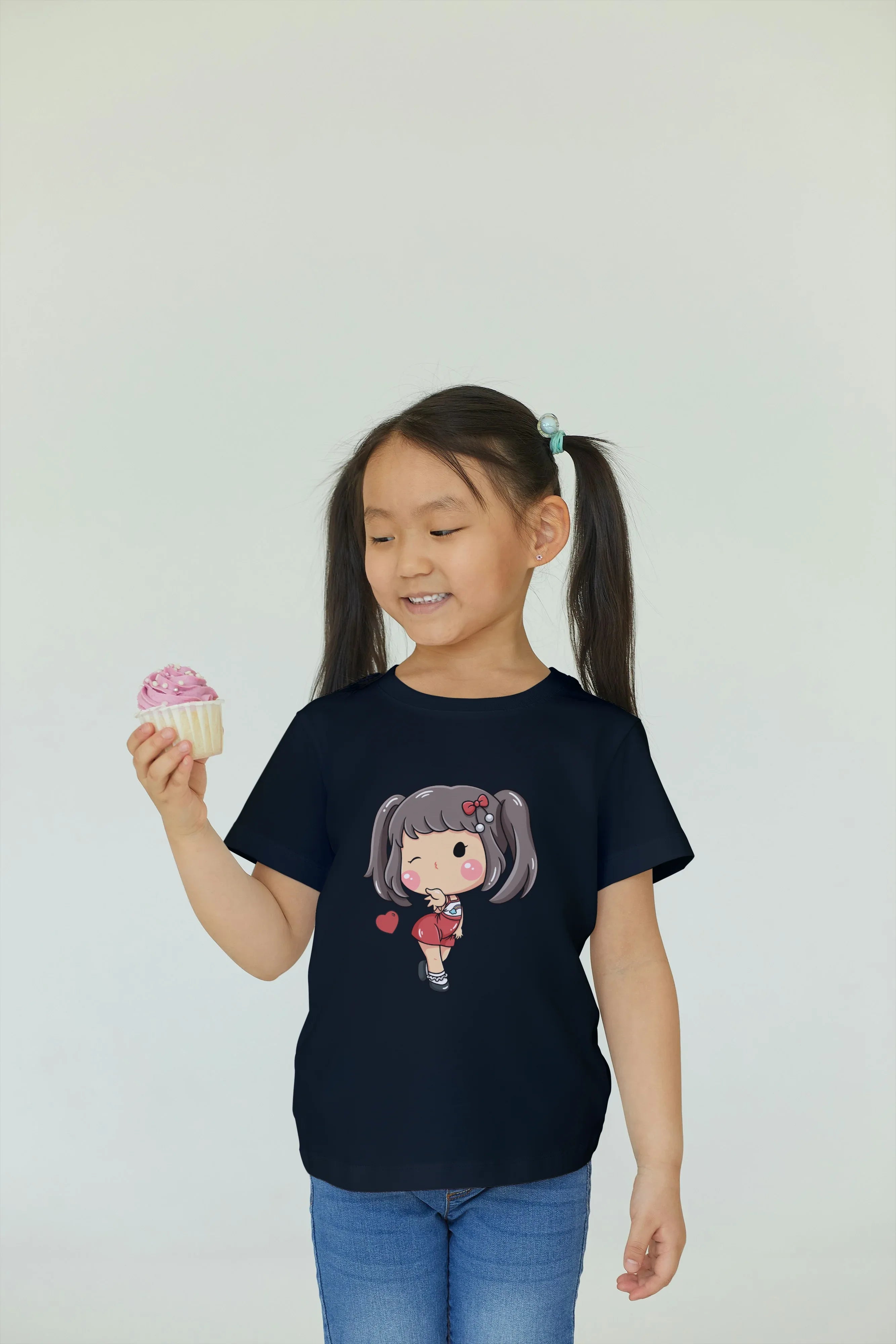 Girl Heart Graphic Neck T-Shirt for Girl's - Not So Suttle
