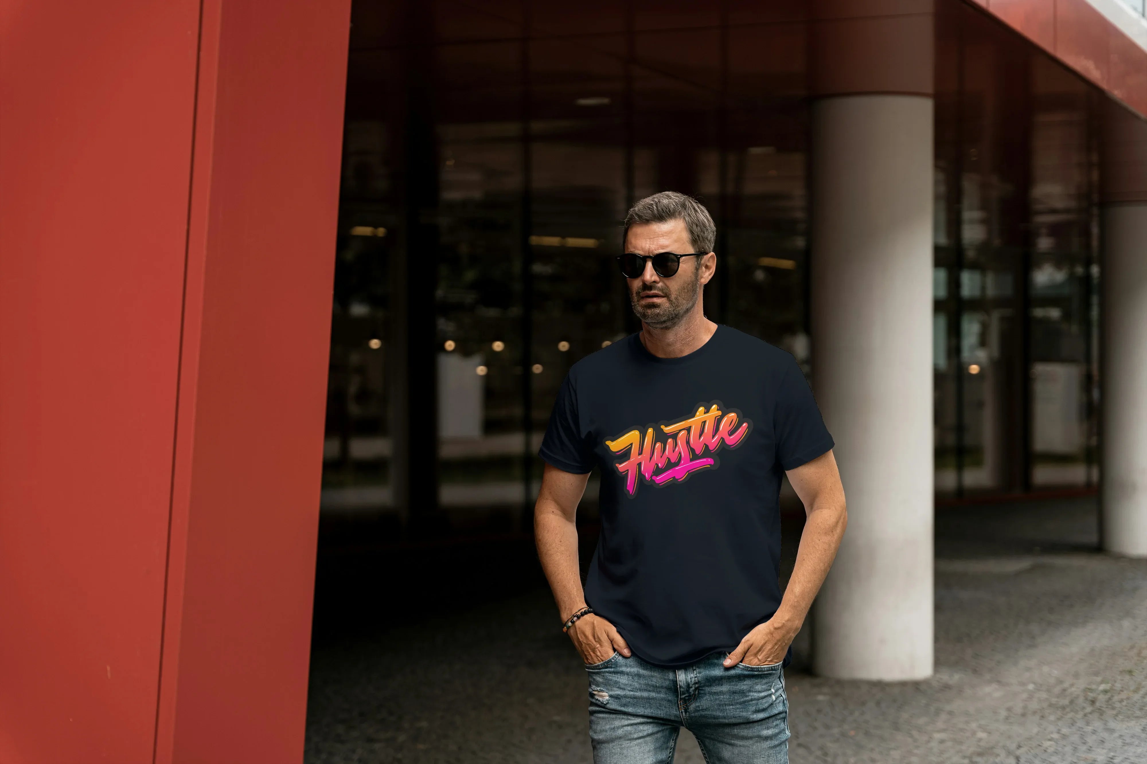 Hustle Graphic Classic Crew T-Shirt for Men - Not So Suttle