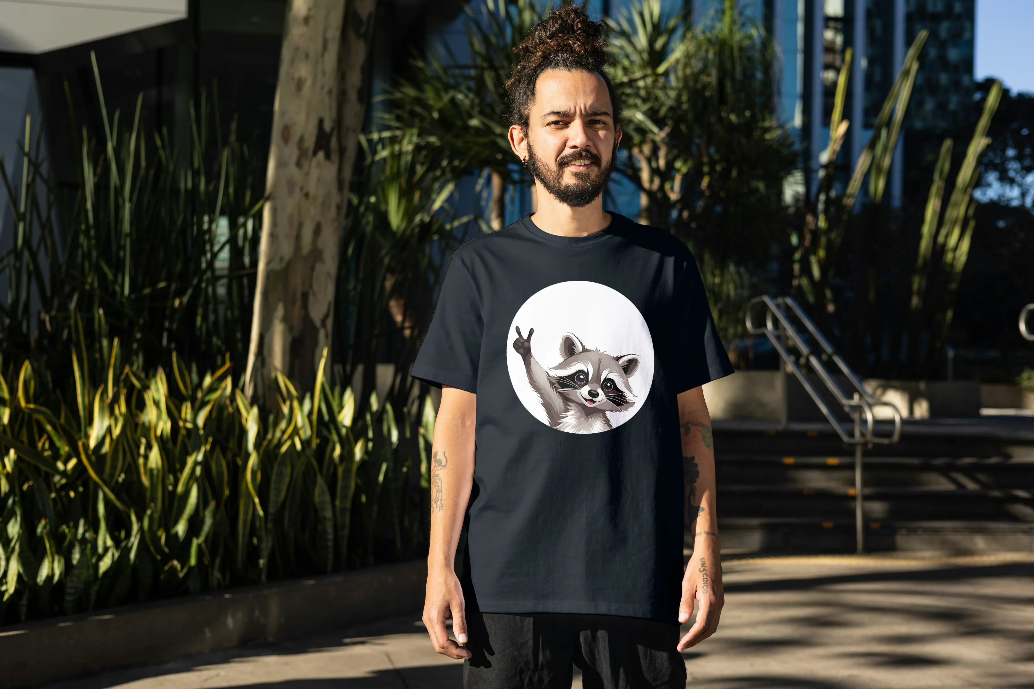 Racoon Graphic Oversized Classic T-Shirt for Men - Not So Suttle