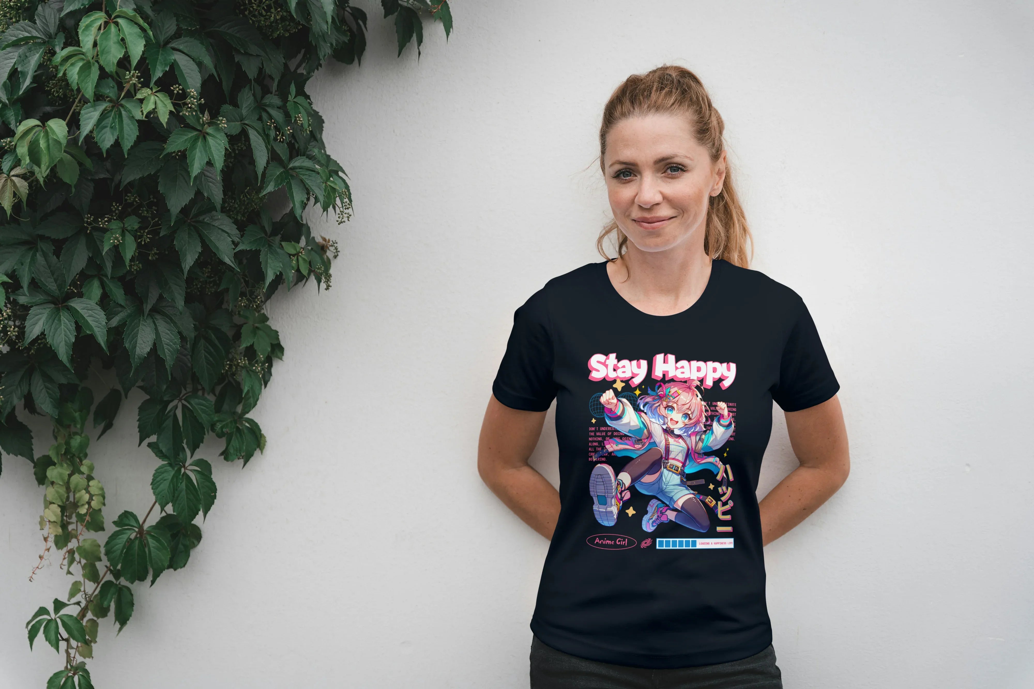 Stay Happy Graphic Classic T-Shirt for Women - Not So Suttle