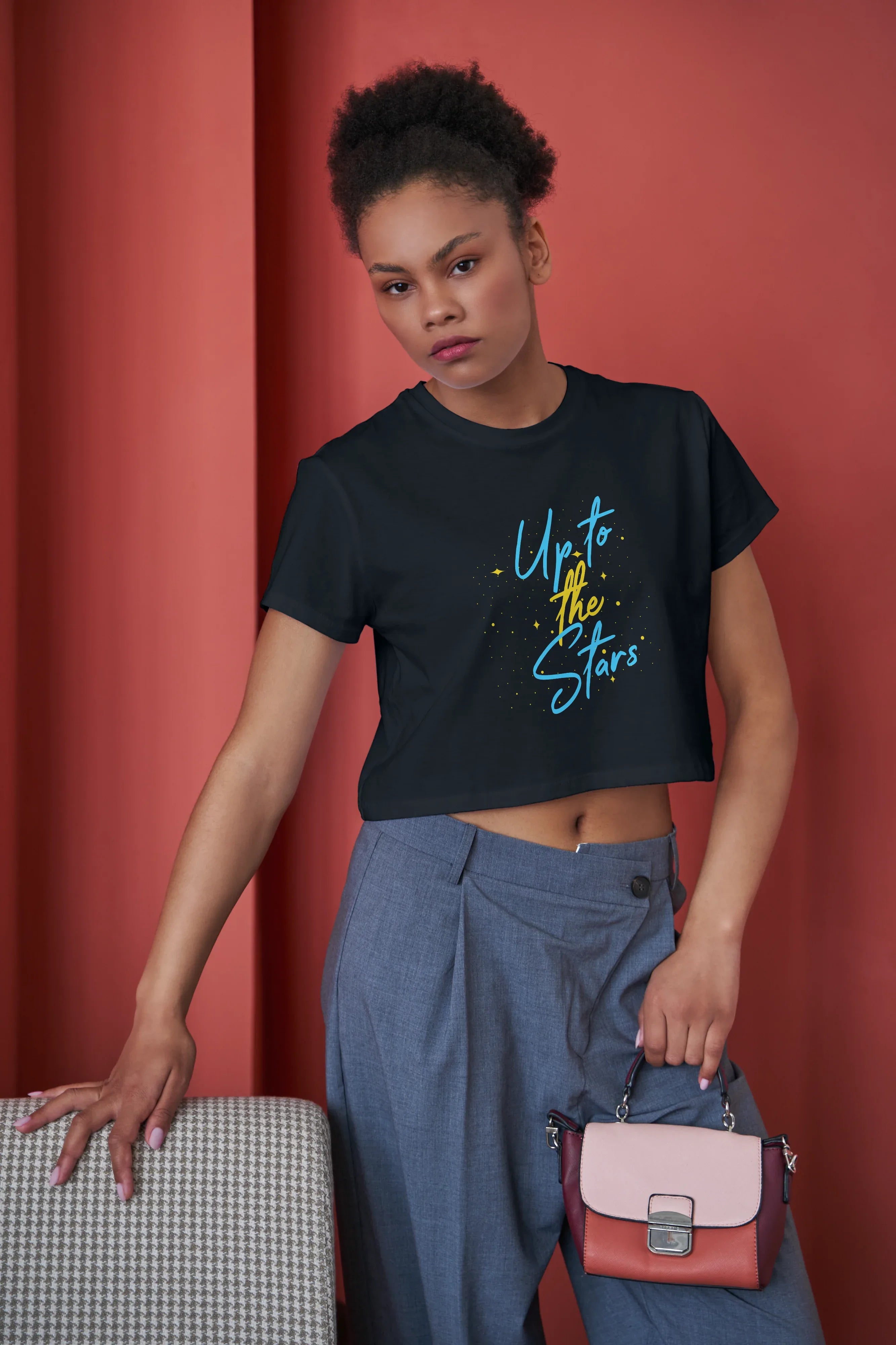 Up to the Stars Graphic Crop Top for Women - Not So Suttle