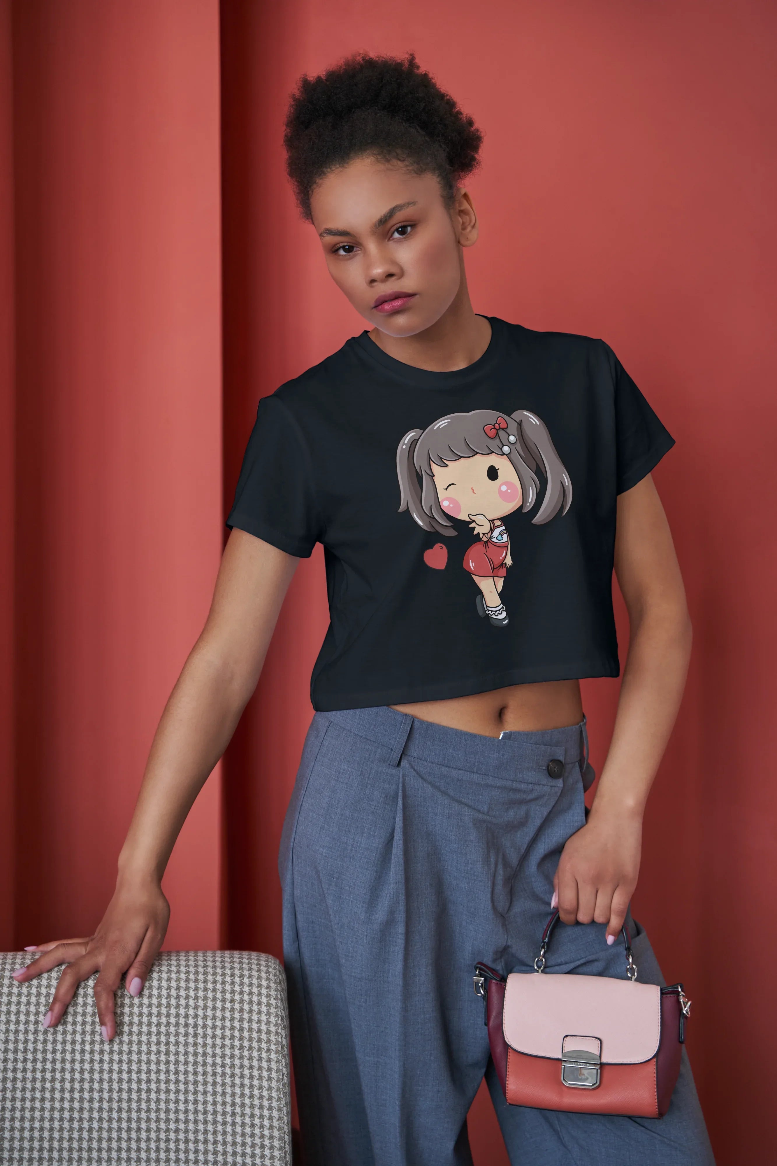 Sassy Girl Graphic Crop Top for Women - Not So Suttle