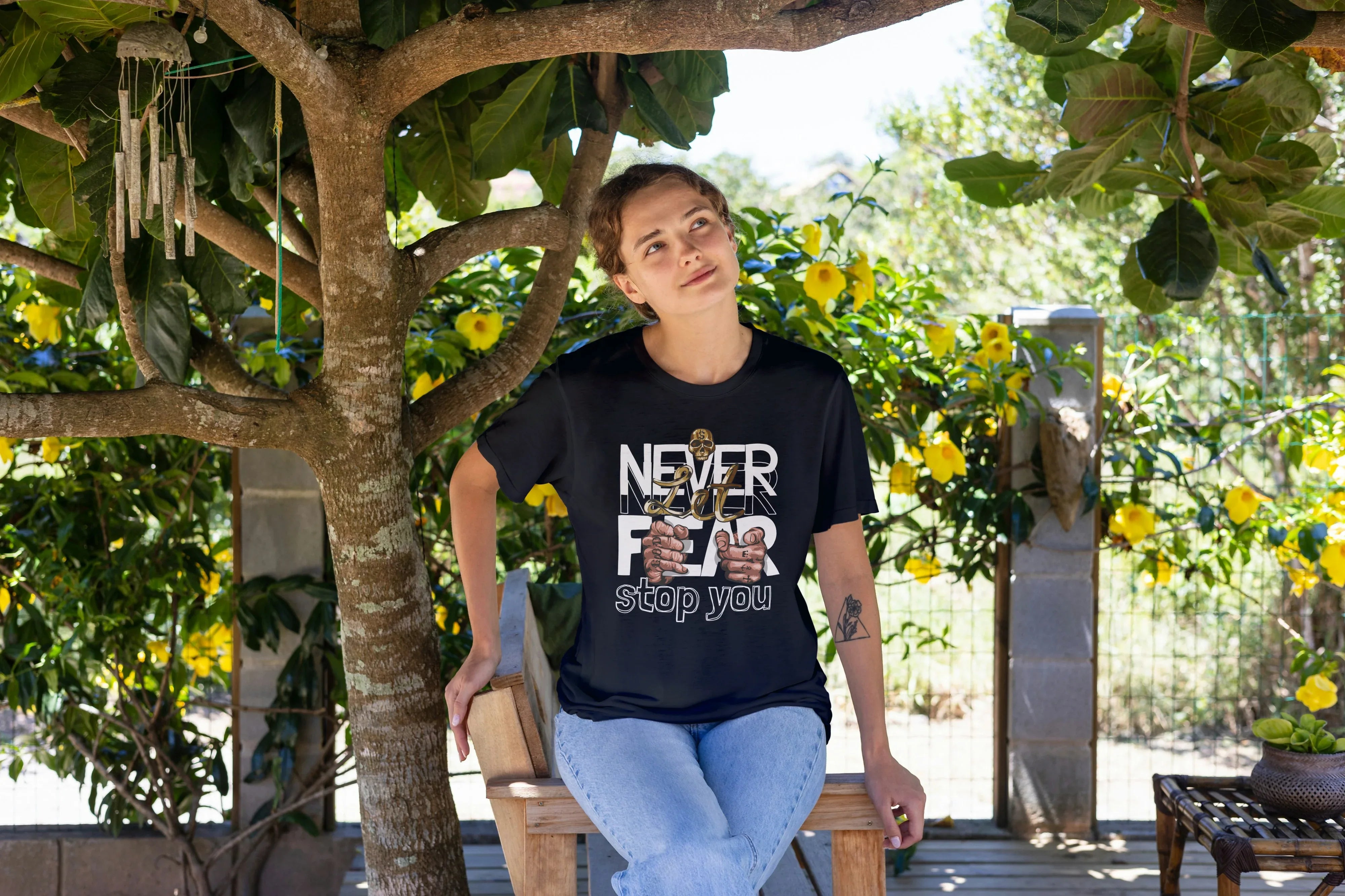 Never Let Fear Stop You Graphic Oversized Classic T-Shirt for Women - Not So Suttle