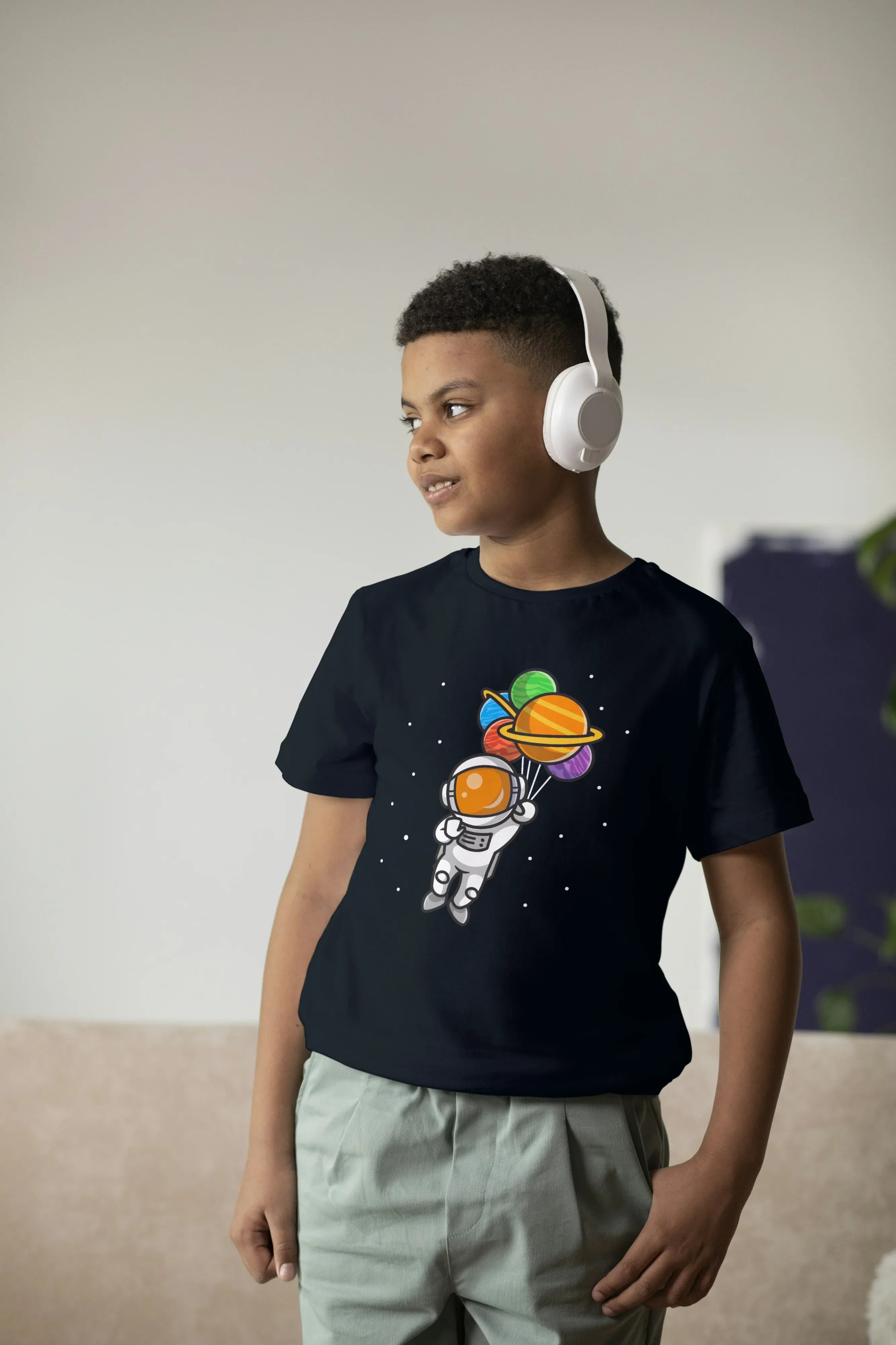 Space Balloon Graphics T-Shirt for Boys - Not So Suttle