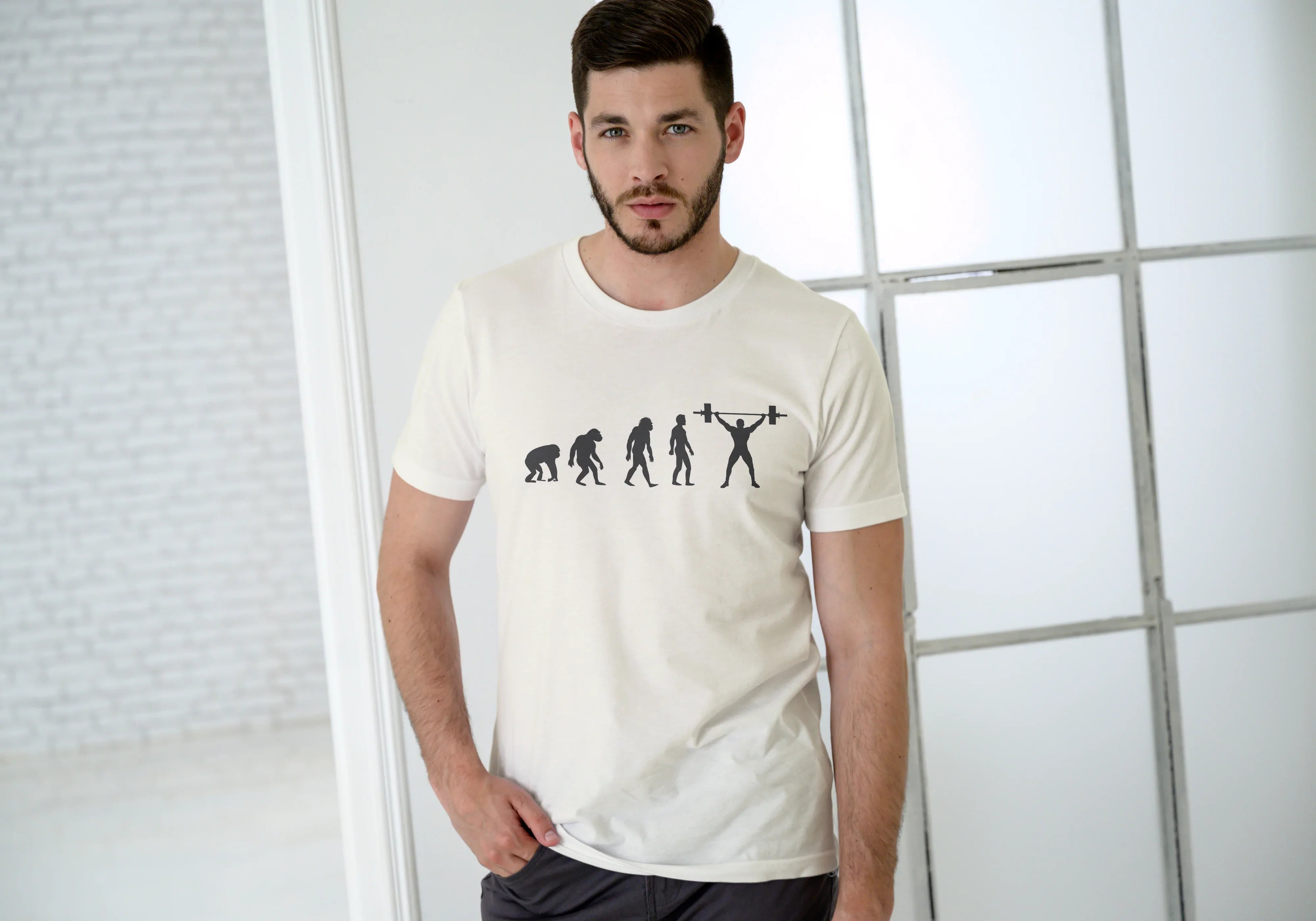 Evolution Graphic Classic Crew T-Shirt for Men - Not So Suttle