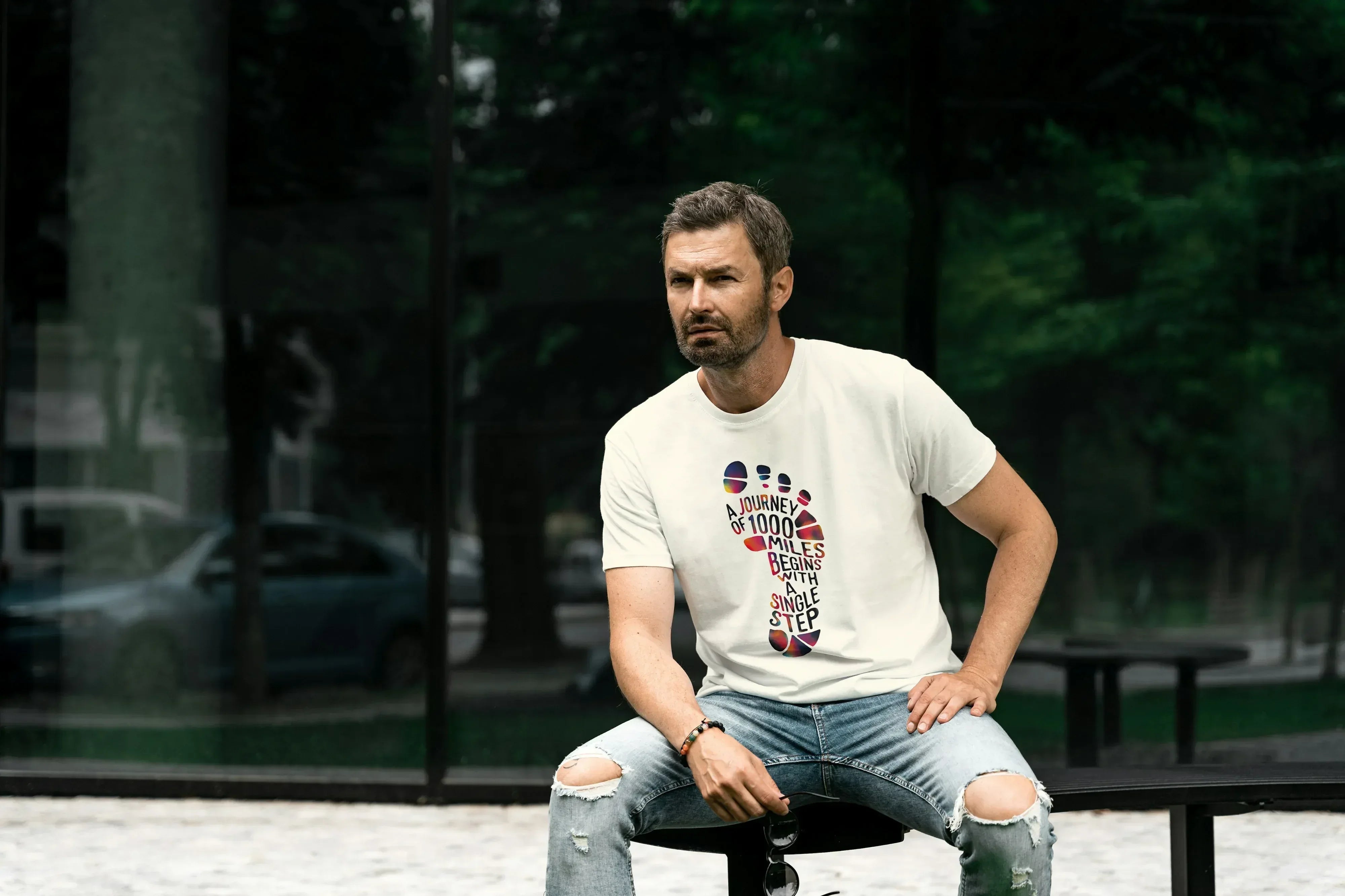 1000 Steps Graphic Classic Crew T-Shirt for Men - Not So Suttle