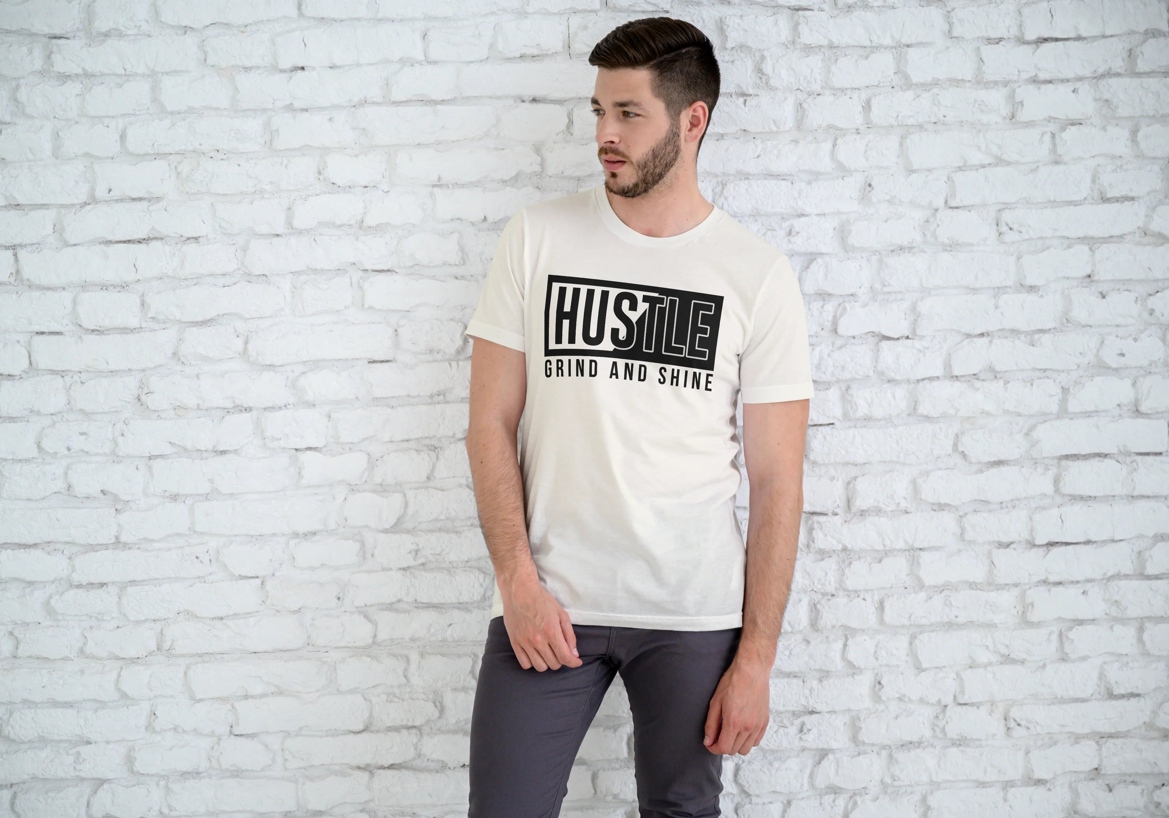Hustle Graphic Classic Crew T-Shirt for Men - Not So Suttle