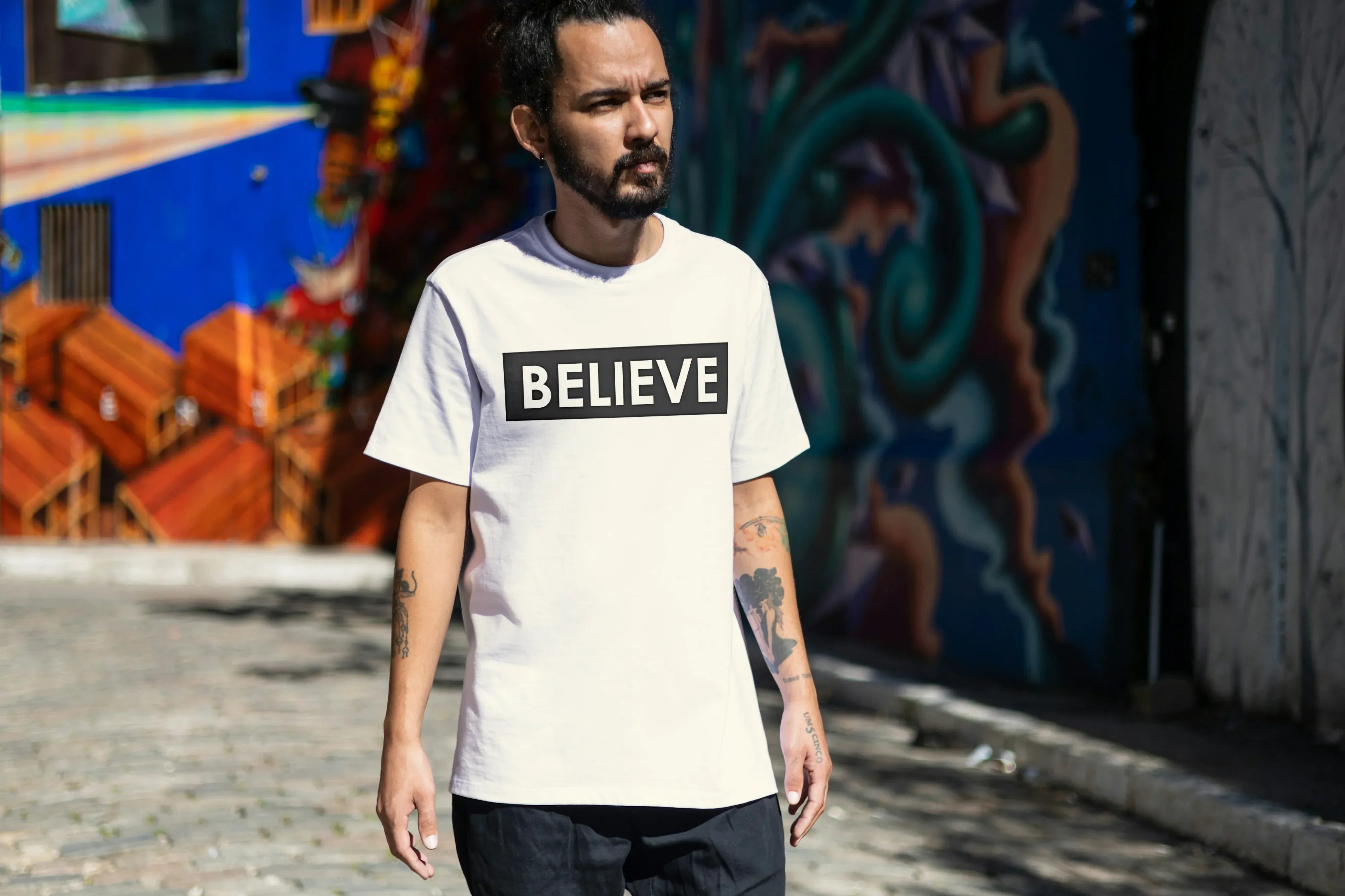 Believe Graphic Oversized Classic T-Shirt for Men - Not So Suttle