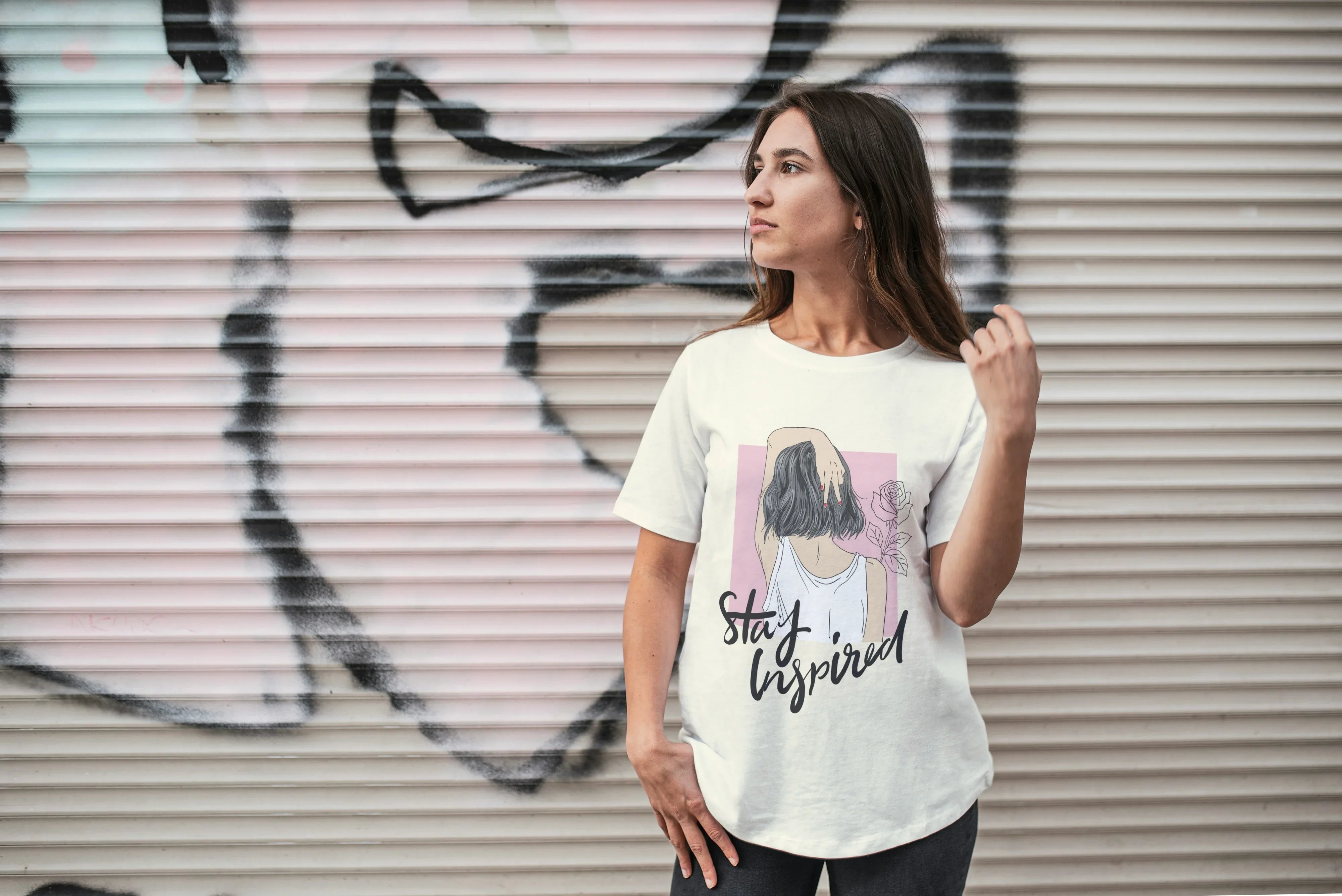 Stay Inspired Graphic Oversized Classic T-Shirt for Women - Not So Suttle