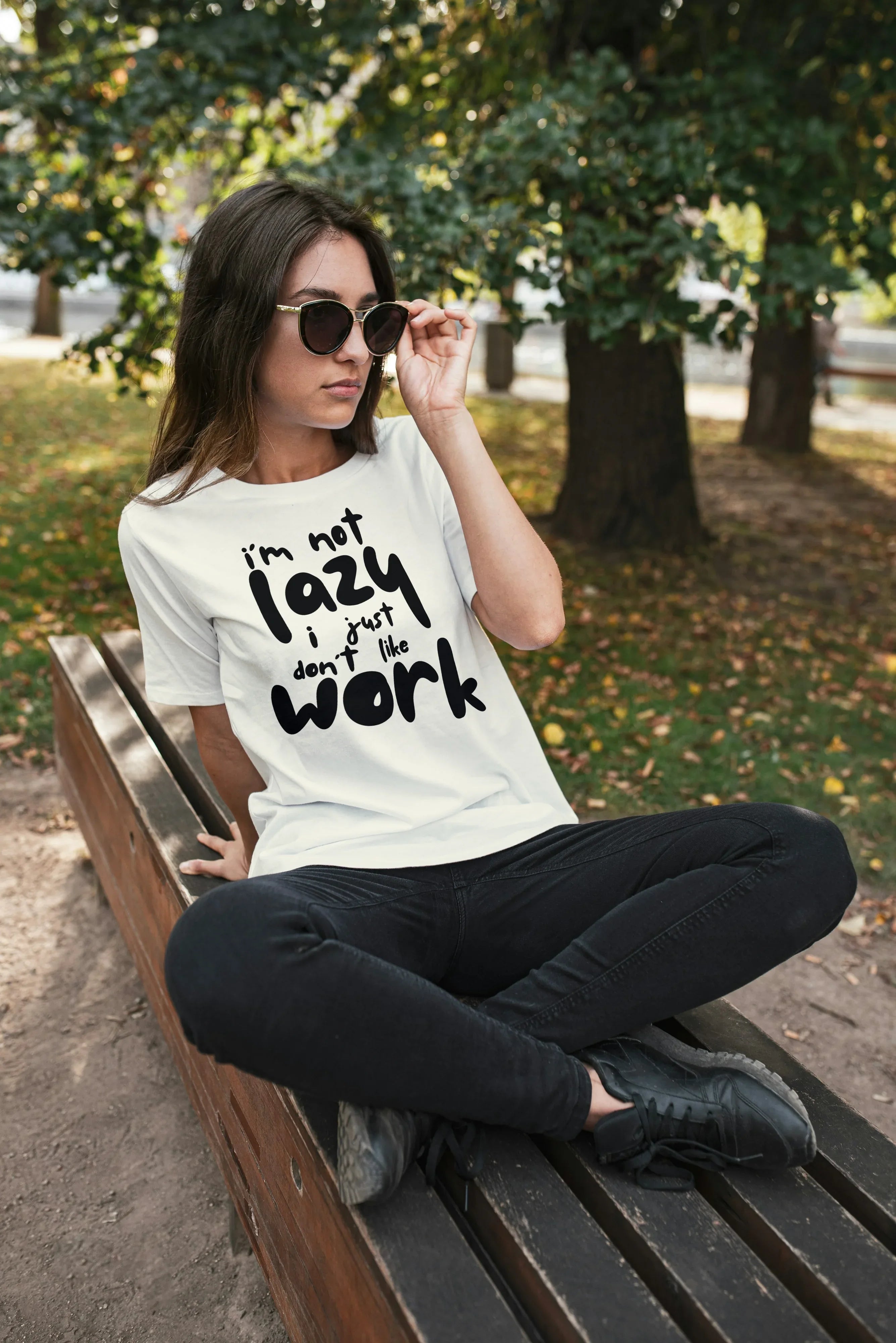 I am not Lazy Graphic Oversized Classic T-Shirt for Women - Not So Suttle