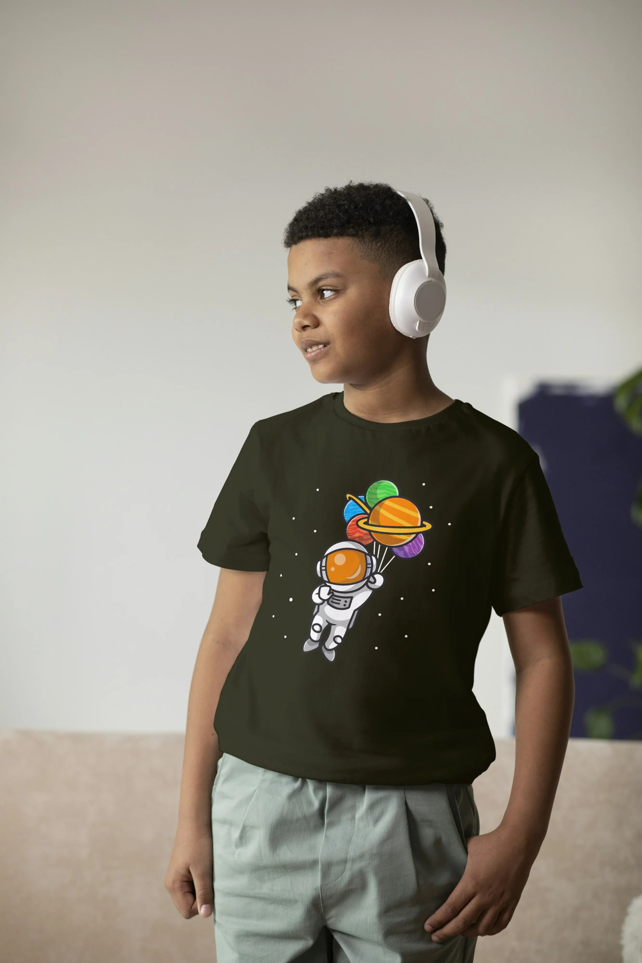 Space Balloon Graphics T-Shirt for Boys - Not So Suttle