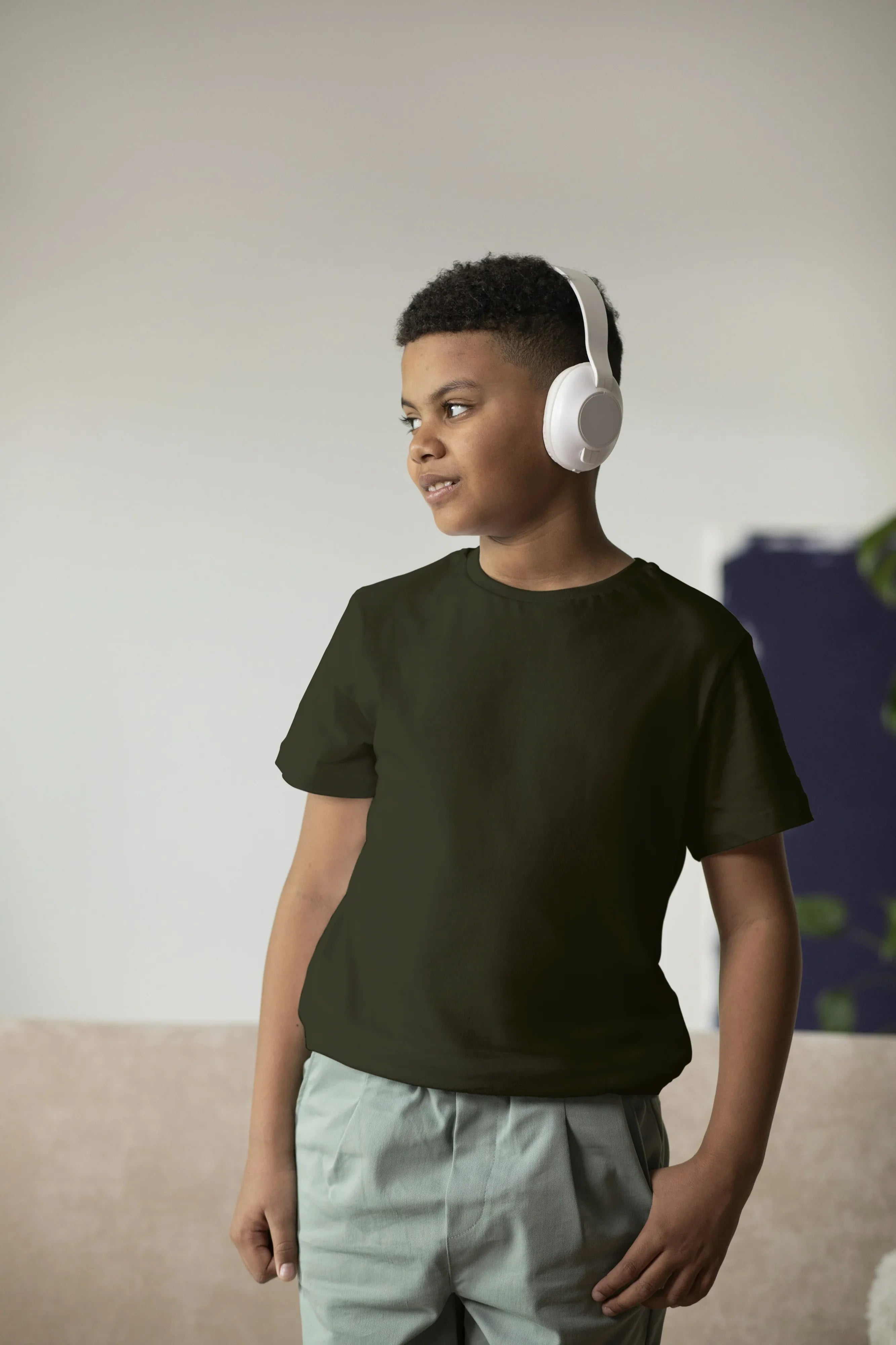 Boy's Crew Neck T-Shirt Green - Not So Suttle