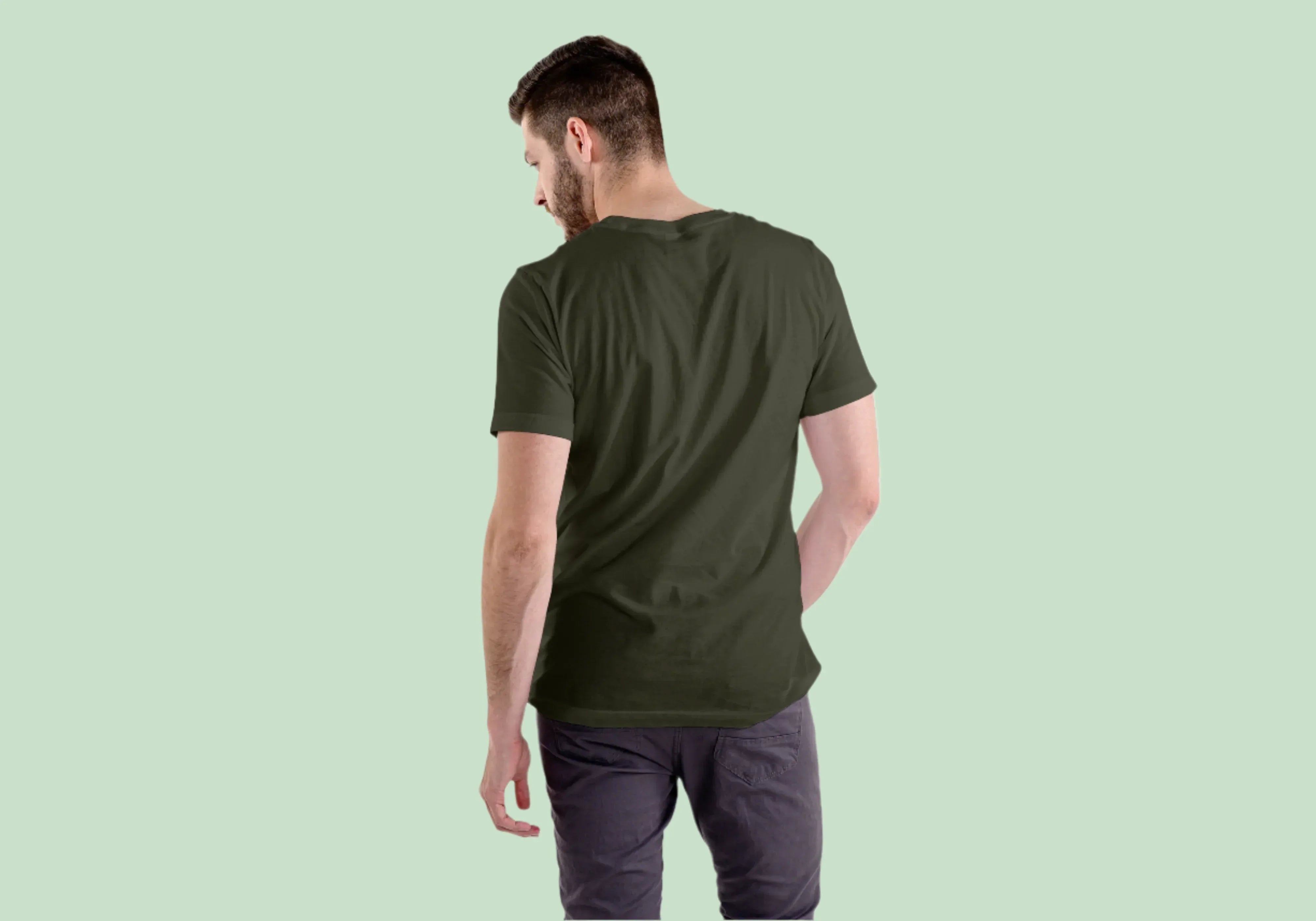 Solid Olive Green Plus Size Classic Crew T-Shirt for Men - Not So Suttle