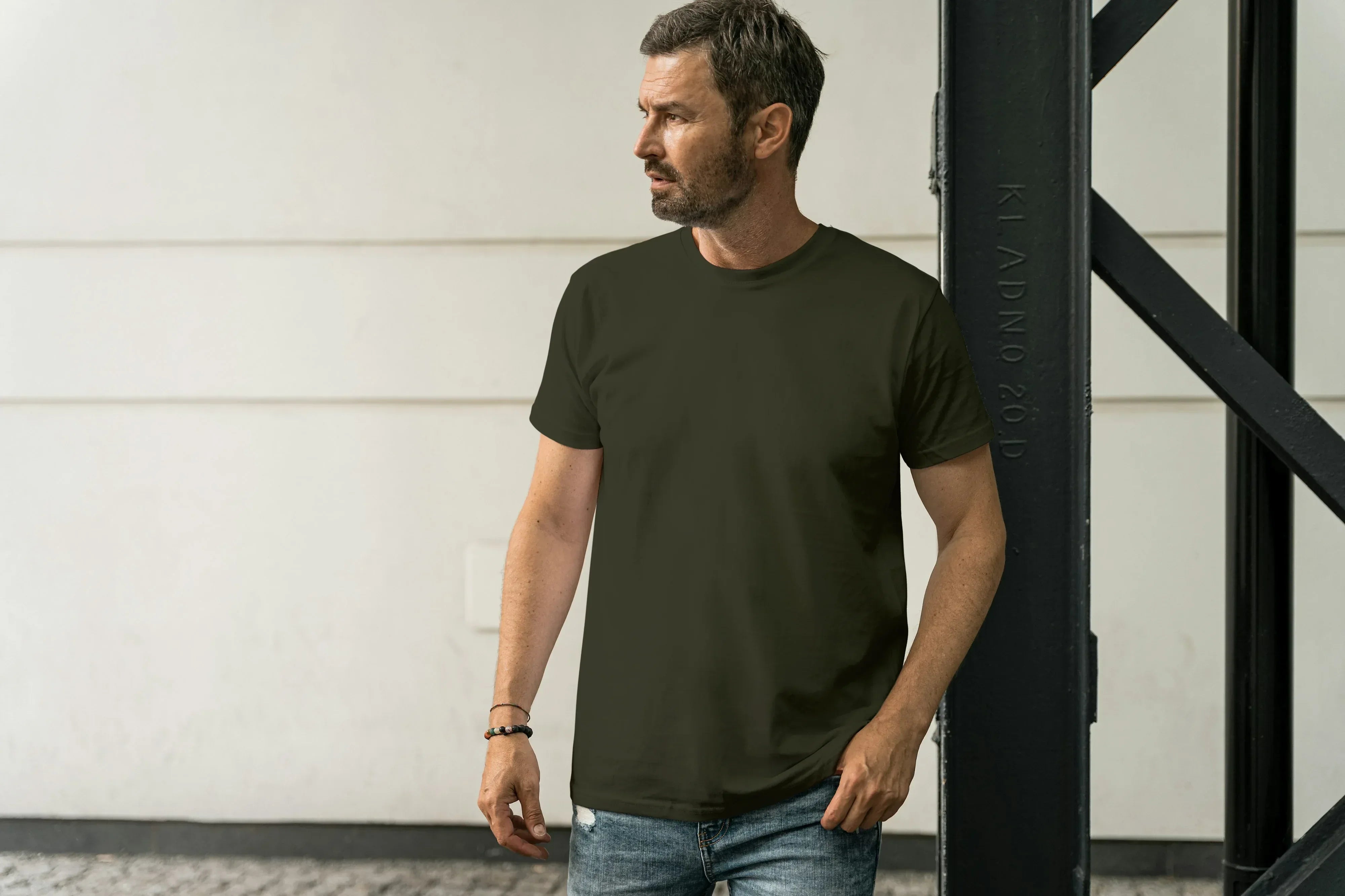 Solid Olive Green Plus Size Classic Crew T-Shirt for Men - Not So Suttle