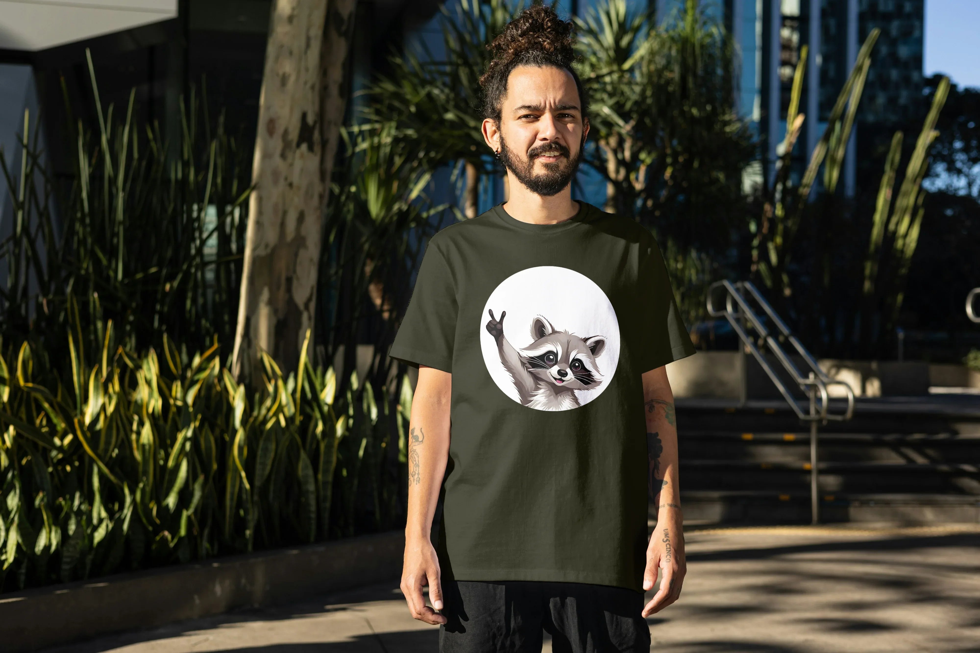 Racoon Graphic Oversized Classic T-Shirt for Men - Not So Suttle
