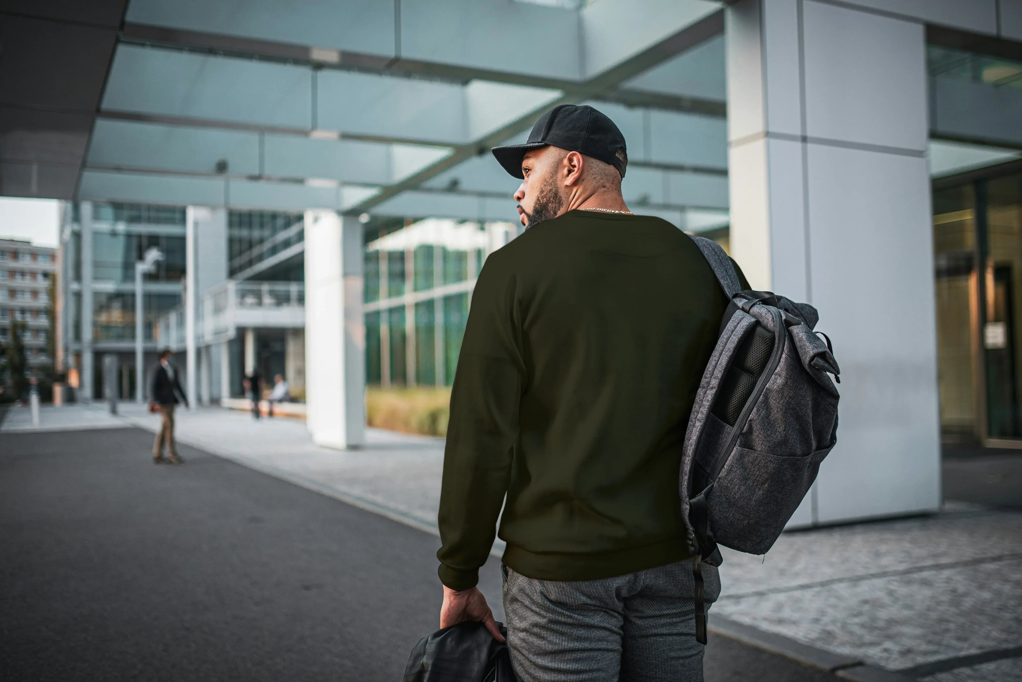 Olive Green Men's Sweatshirt - Not So Suttle