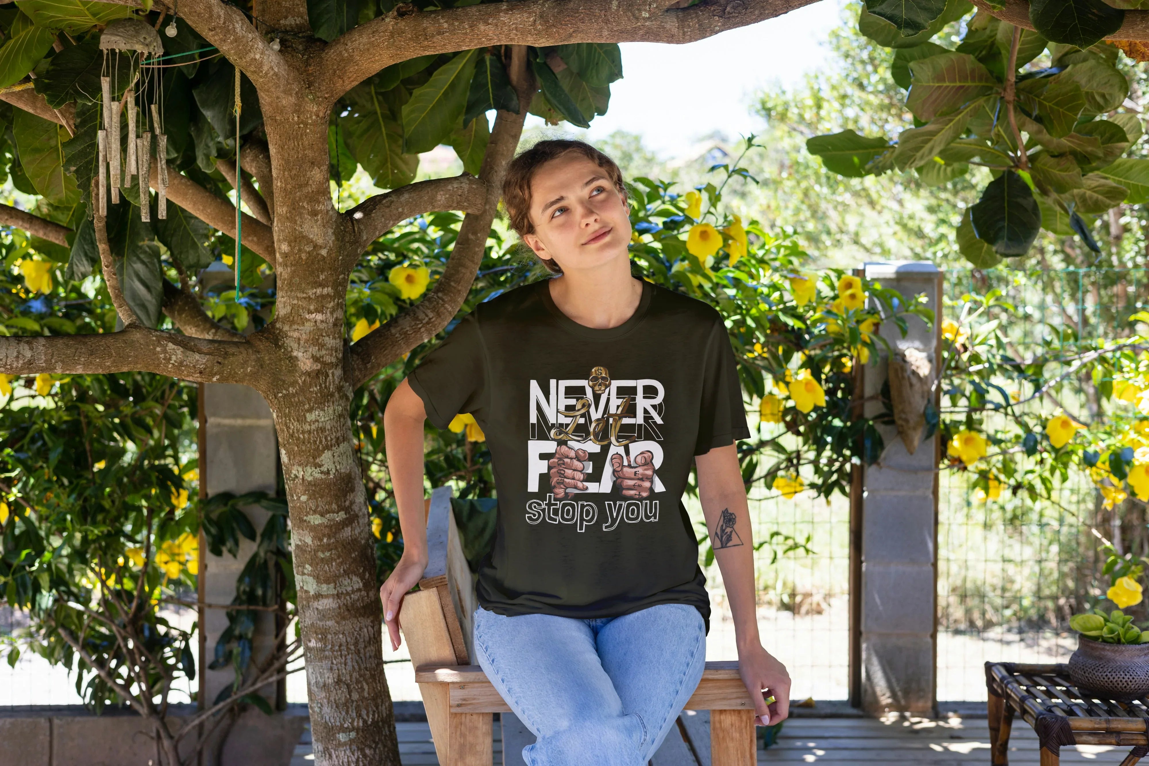 Never Let Fear Stop You Graphic Oversized Classic T-Shirt for Women - Not So Suttle