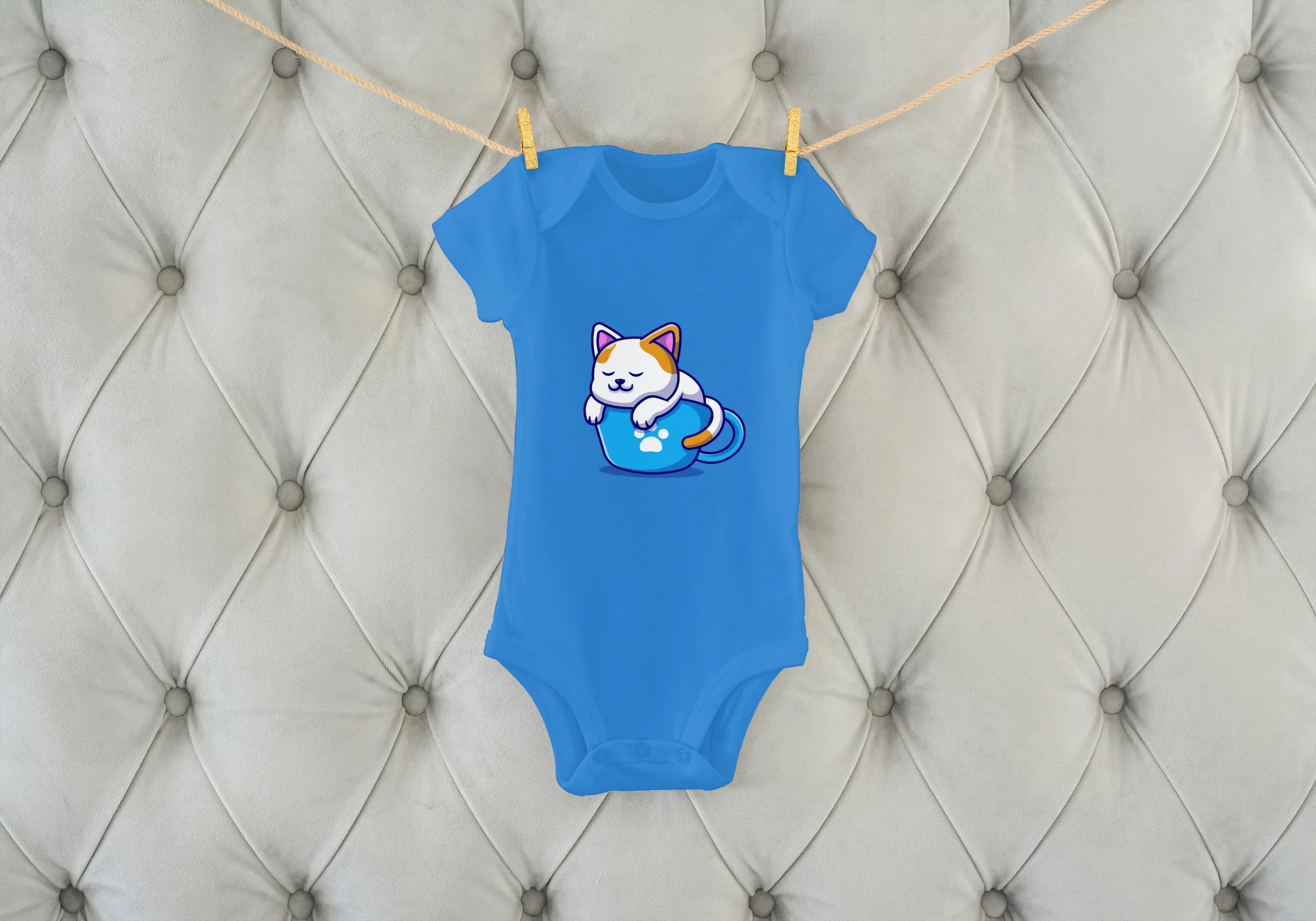 Kitten in Cup Graphic Kids Rompers - Not So Suttle