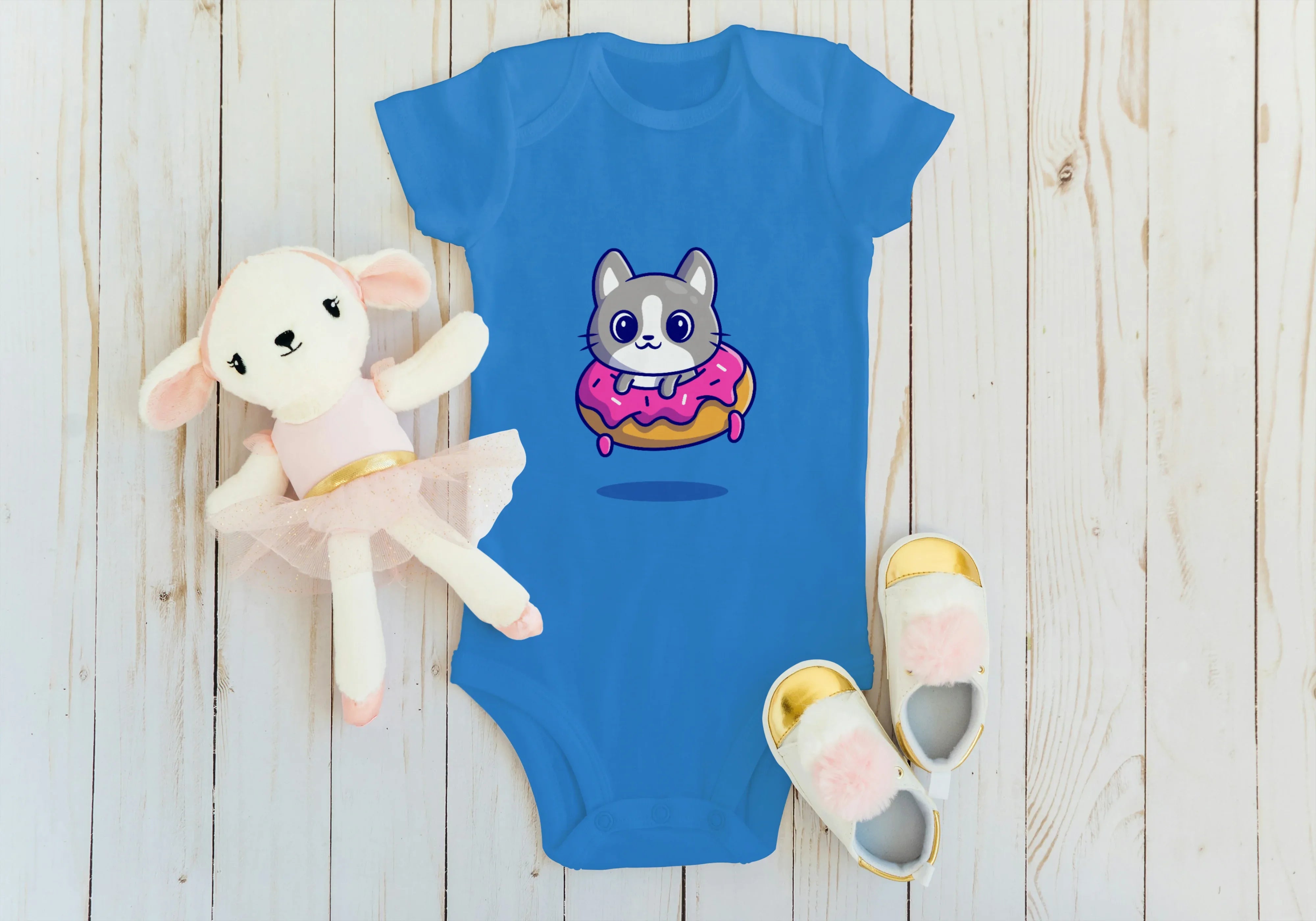 Kitten and Donut Graphic Kids Rompers - Not So Suttle