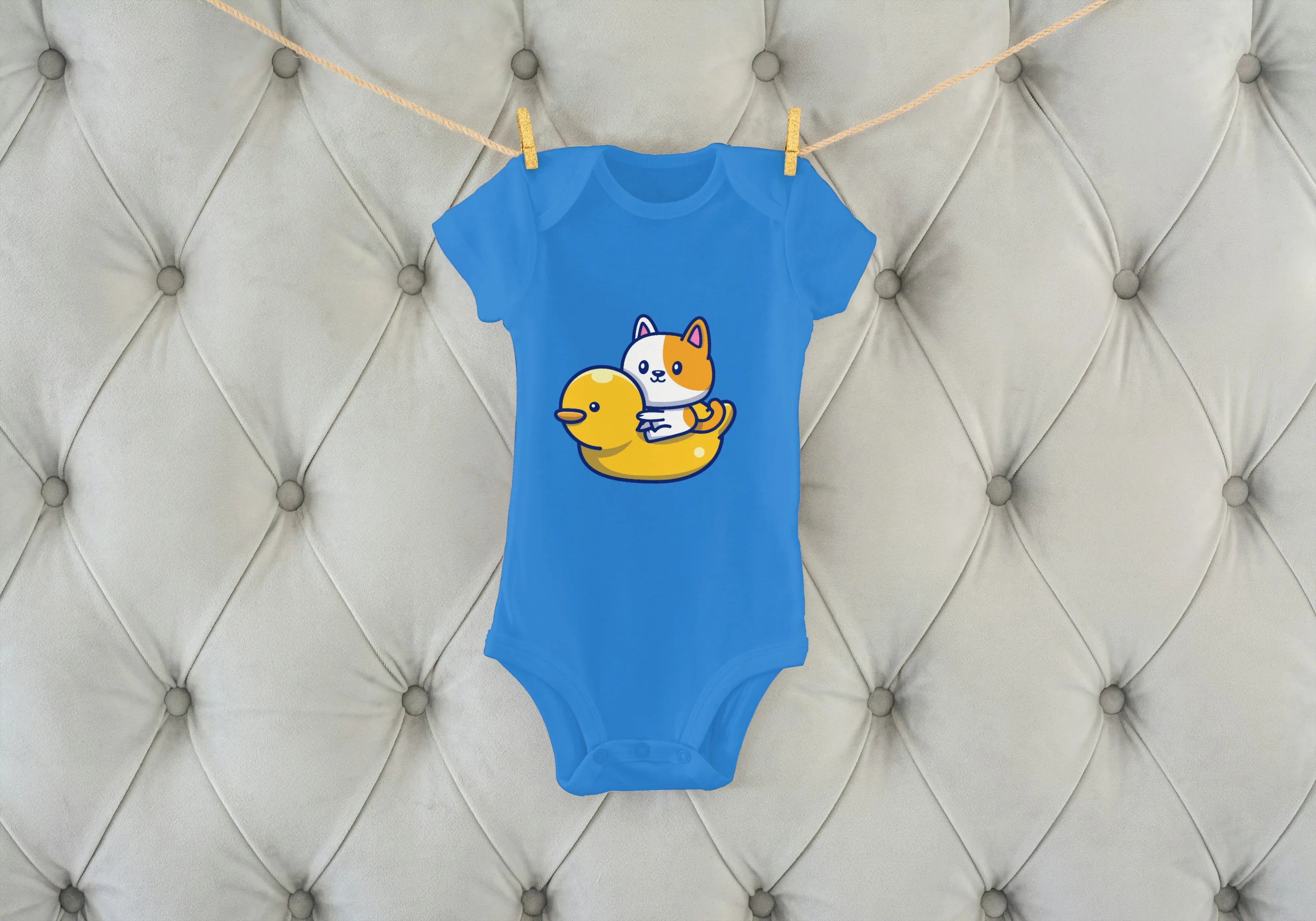 Duck and Kitten Graphic Kids Rompers - Not So Suttle