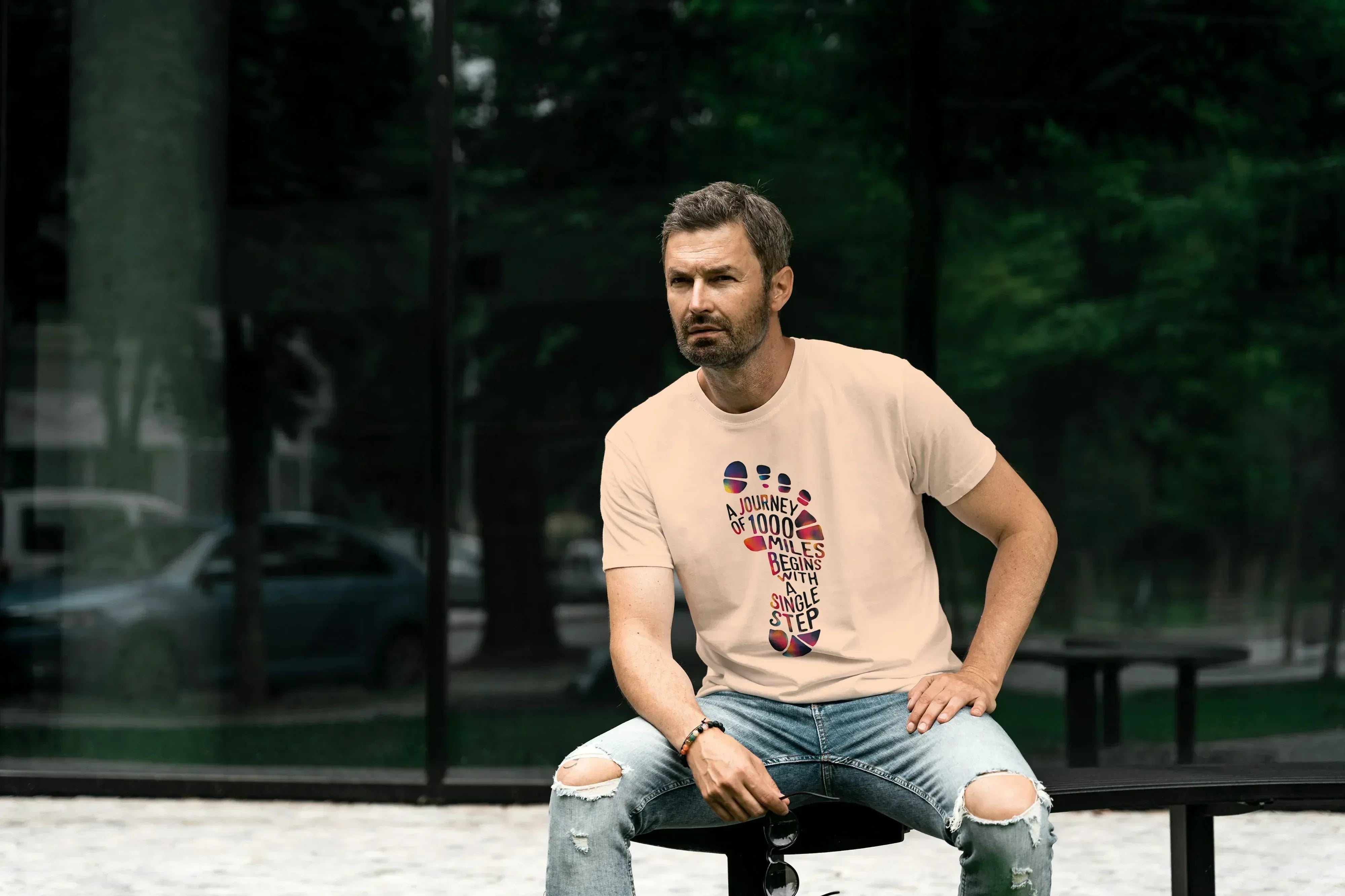 1000 Steps Graphic Classic Crew T-Shirt for Men - Not So Suttle