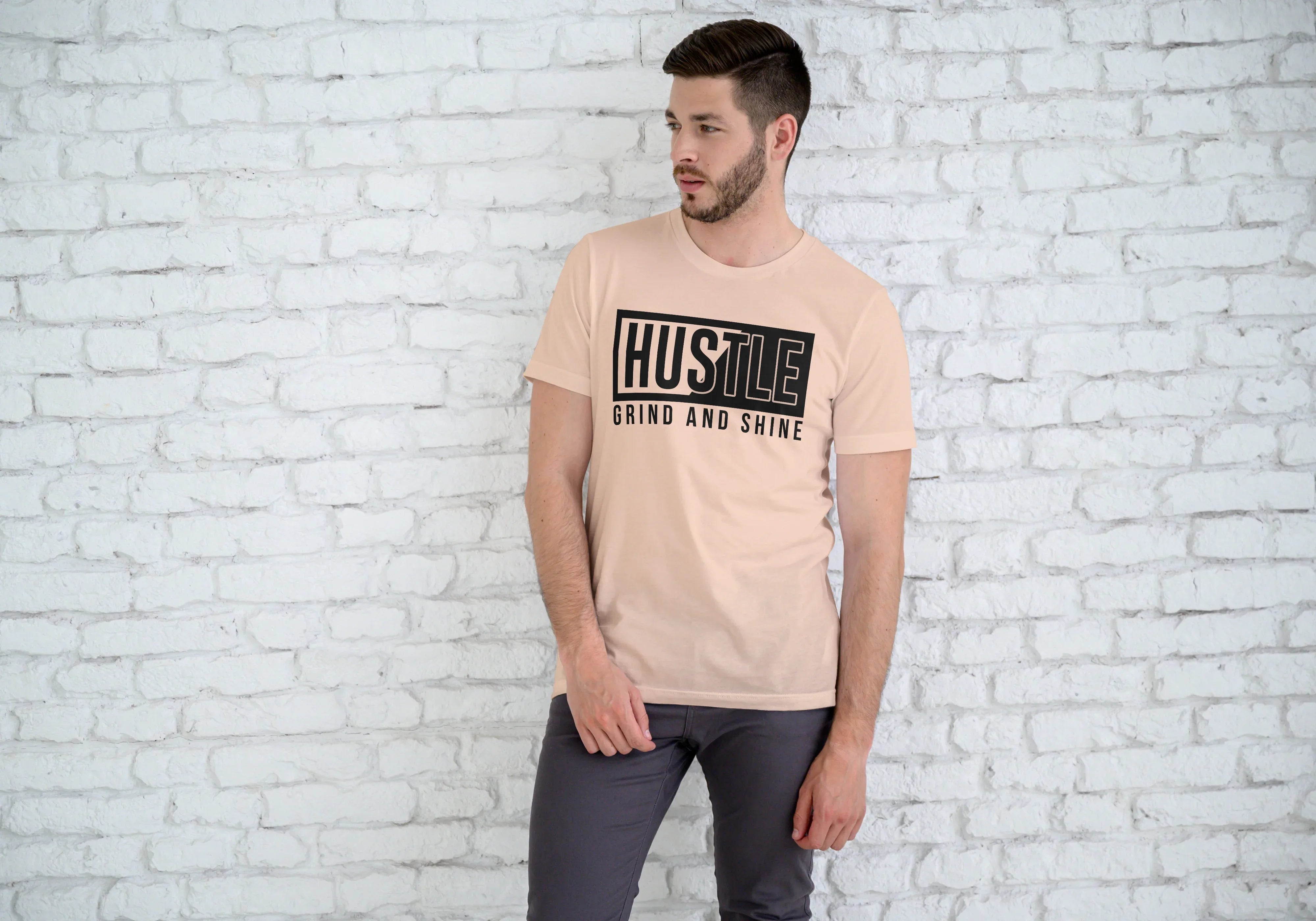 Hustle Graphic Classic Crew T-Shirt for Men - Not So Suttle