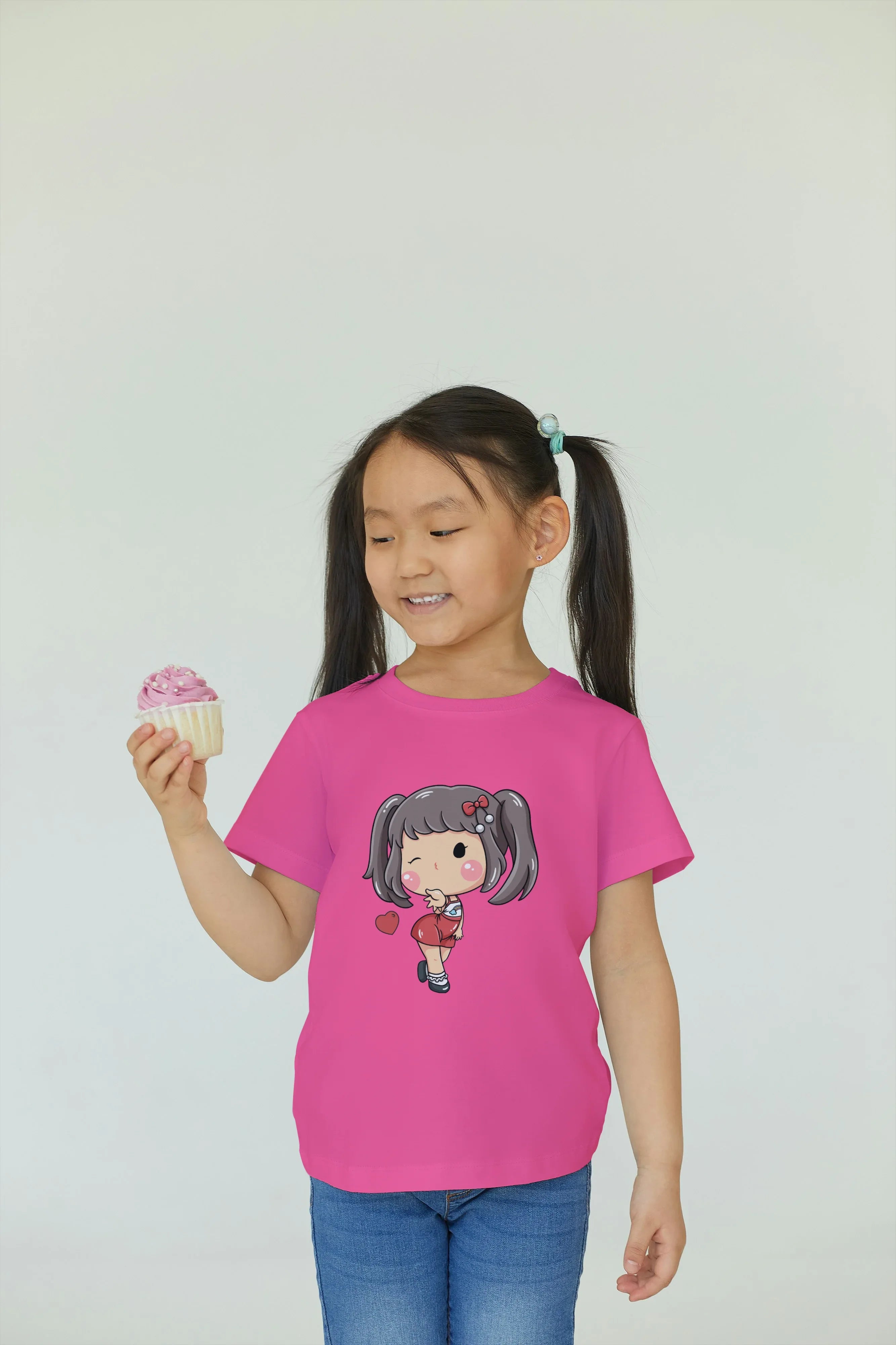 Girl Heart Graphic Neck T-Shirt for Girl's - Not So Suttle