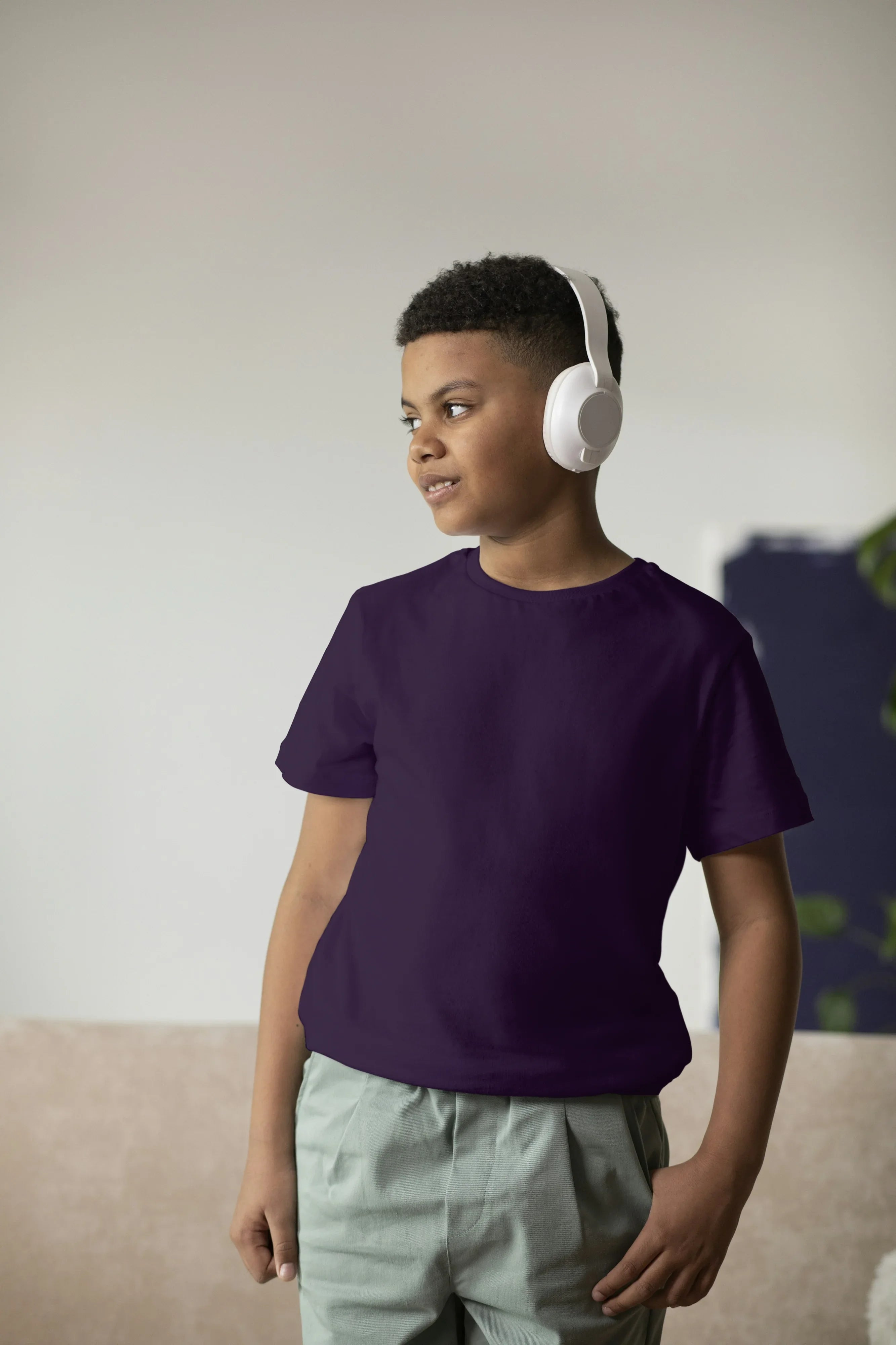 Boy's Crew Neck T-Shirt Purple - Not So Suttle