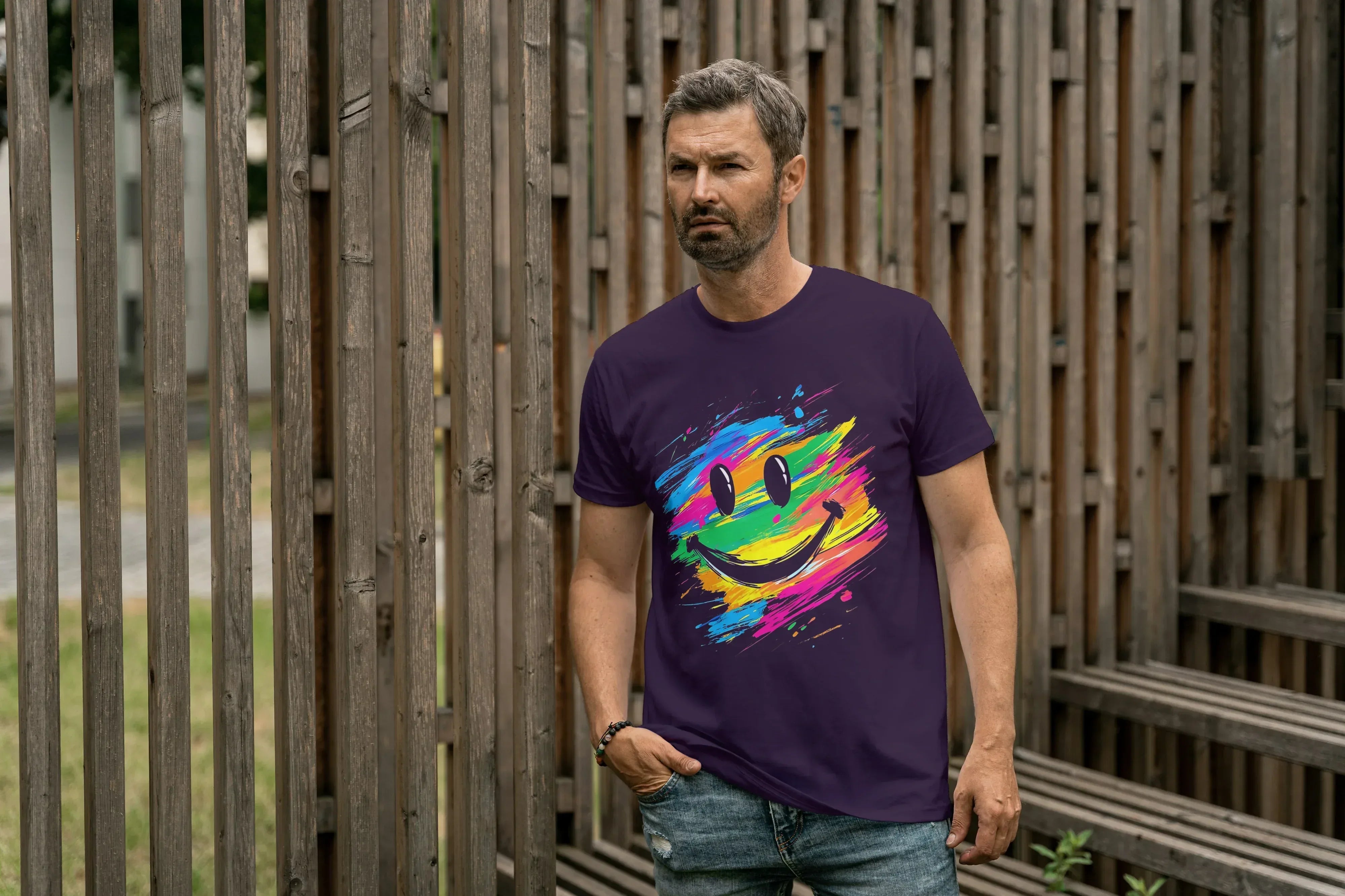 Color Smile Graphic T-Shirt for Men - Not So Suttle