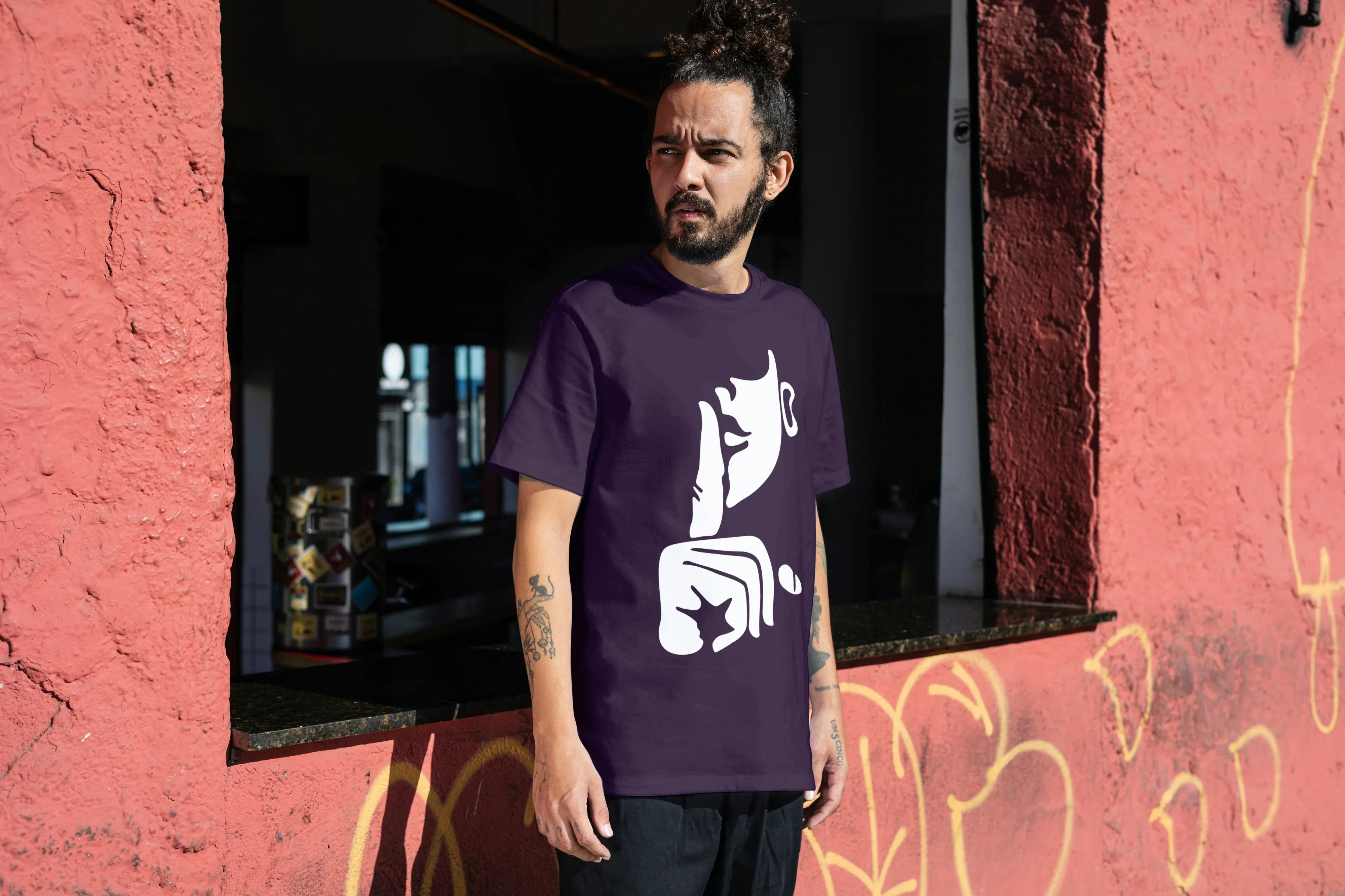 Silent Graphic Oversized Classic T-Shirt for Men - Not So Suttle