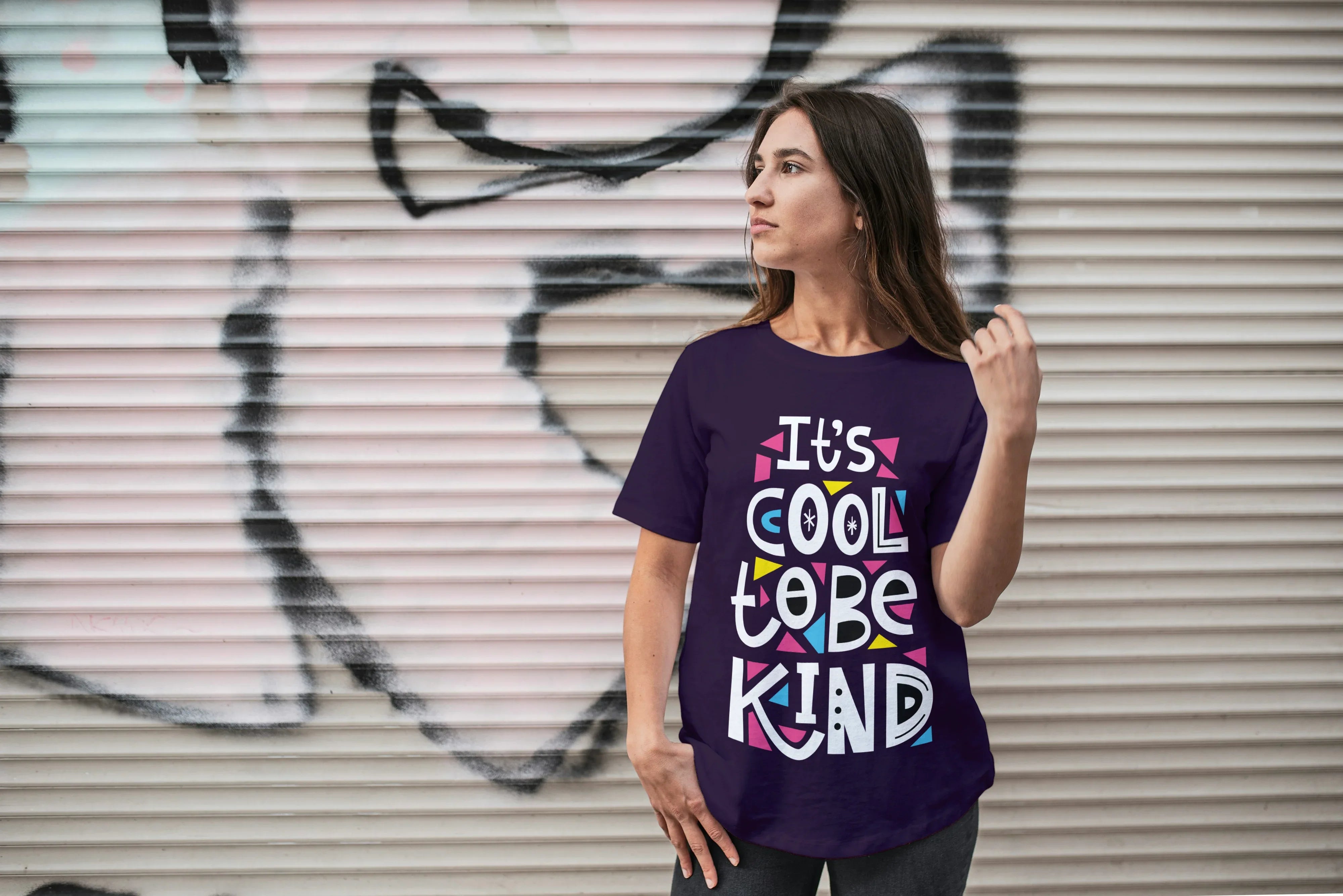 It's Cool To Be Kind Graphic Oversized Classic T-Shirt for Women - Not So Suttle