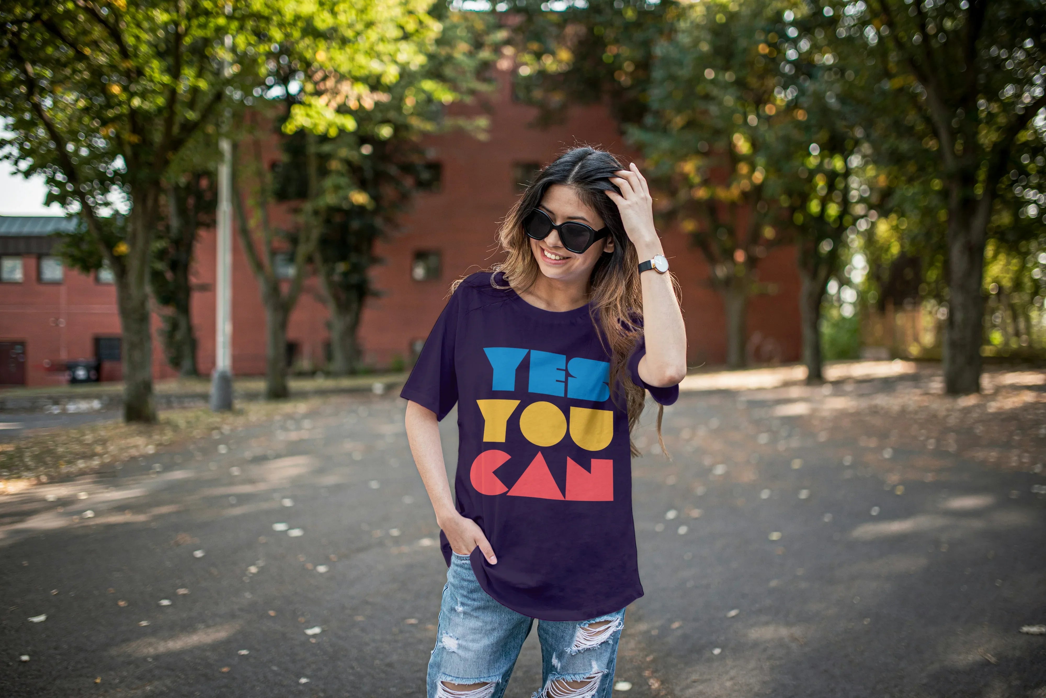 Yes You Can Graphic Oversized Classic T-Shirt for Women - Not So Suttle