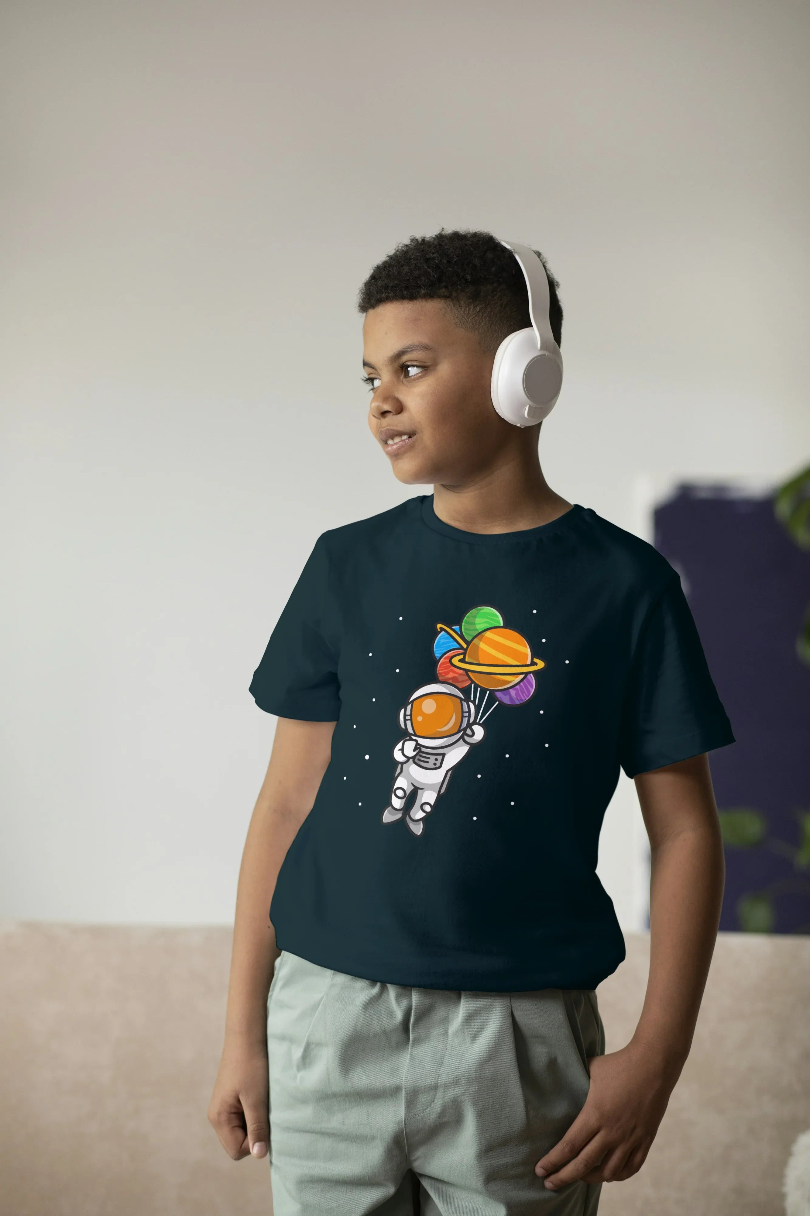 Space Balloon Graphics T-Shirt for Boys - Not So Suttle