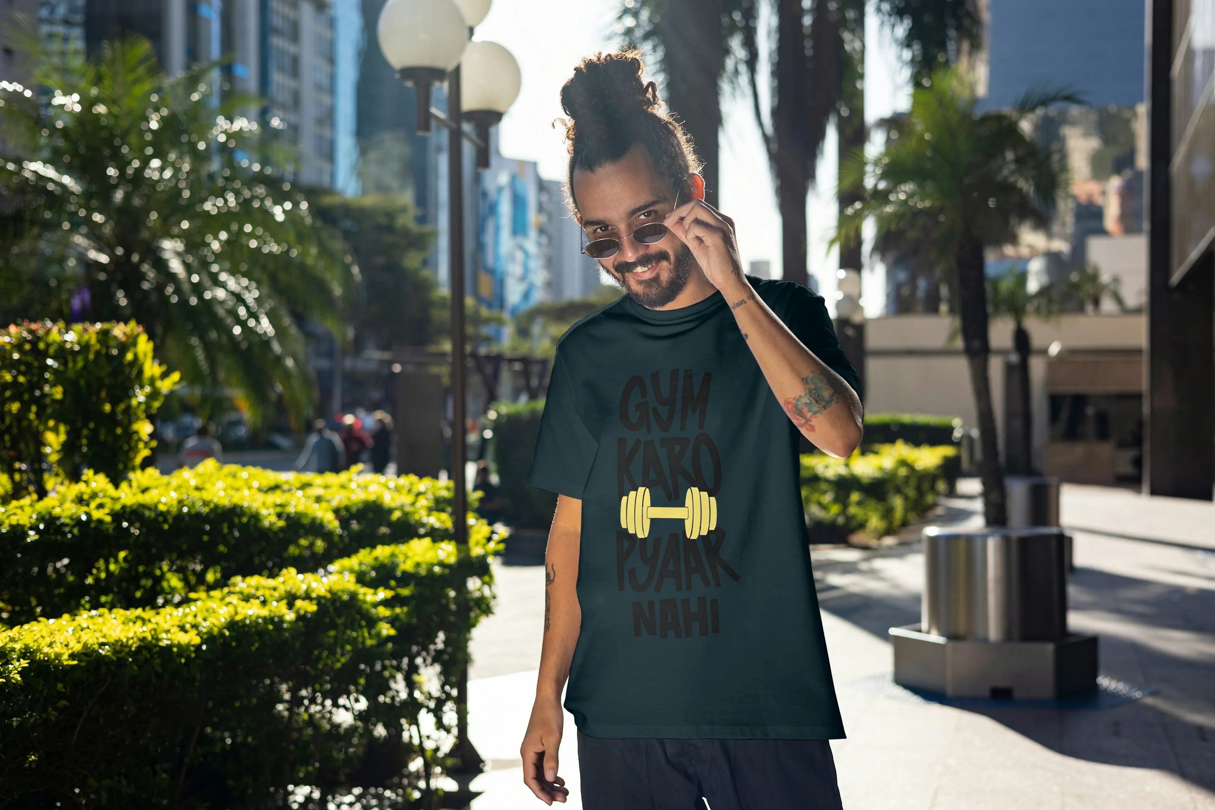 Gym Karo Graphic Oversized Classic T-Shirt for Men - Not So Suttle