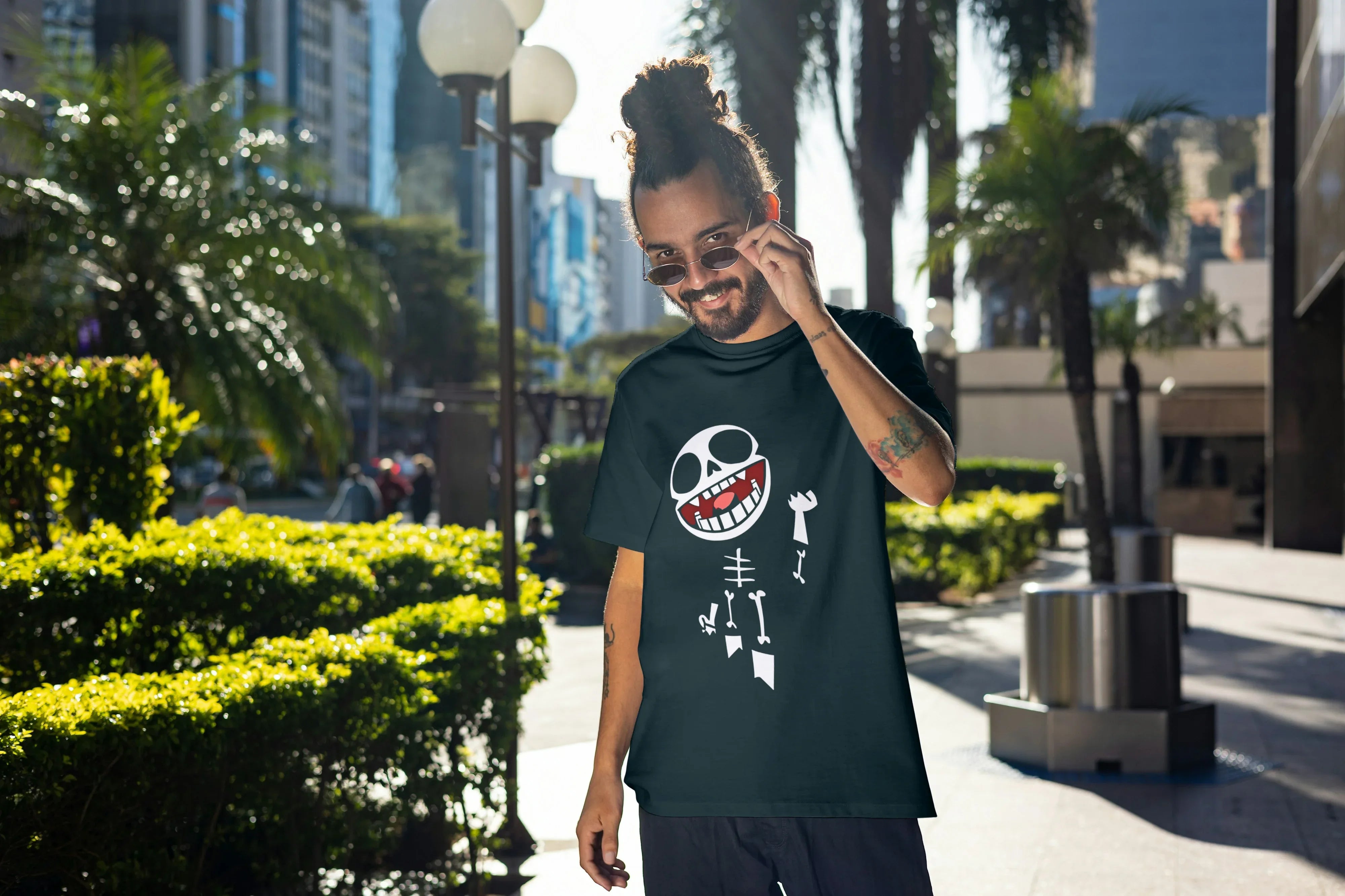 Dancing Skeleton Graphic Oversized Classic T-Shirt for Men - Not So Suttle