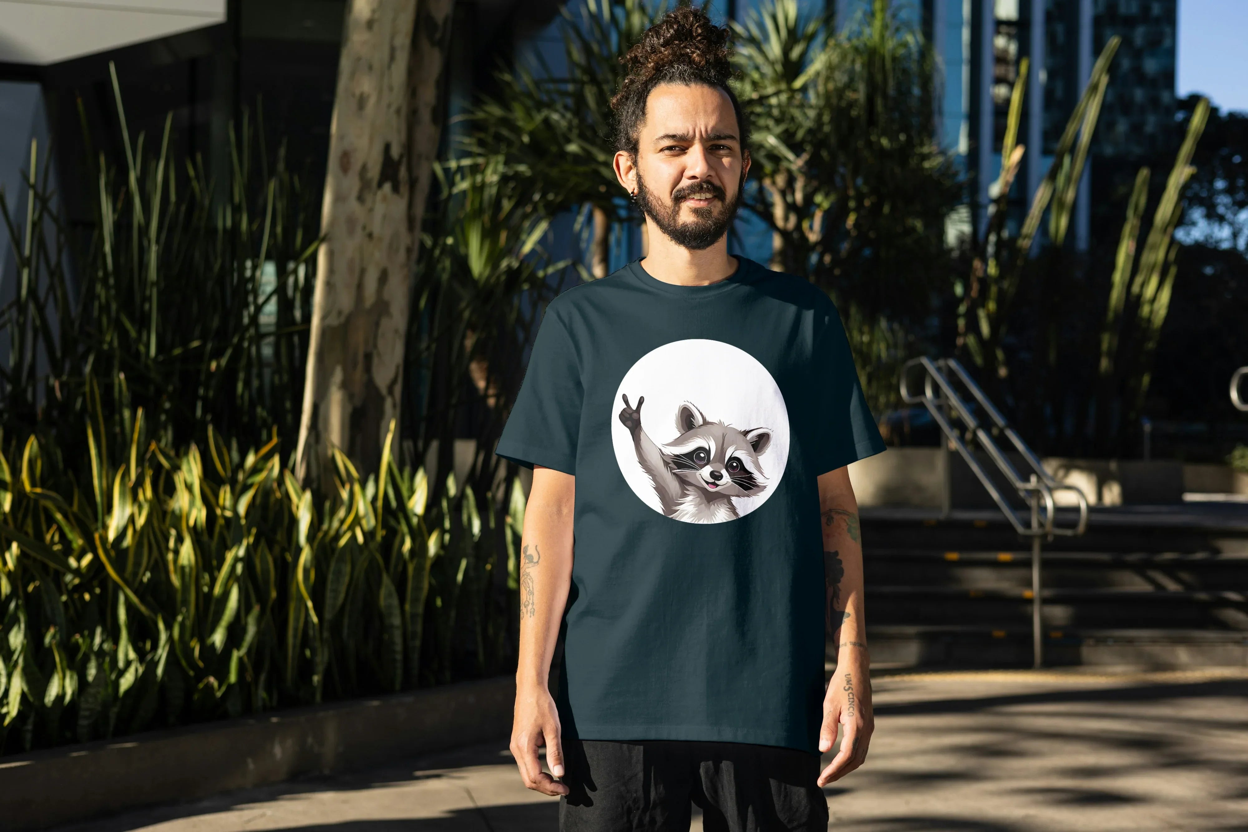 Racoon Graphic Oversized Classic T-Shirt for Men - Not So Suttle