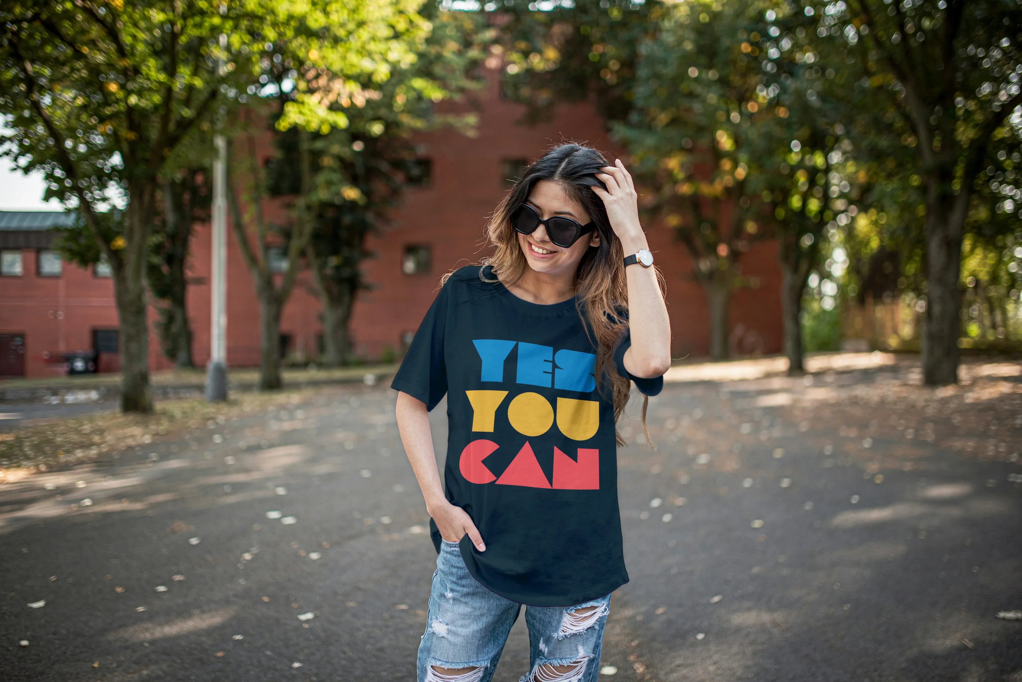 Yes You Can Graphic Oversized Classic T-Shirt for Women - Not So Suttle