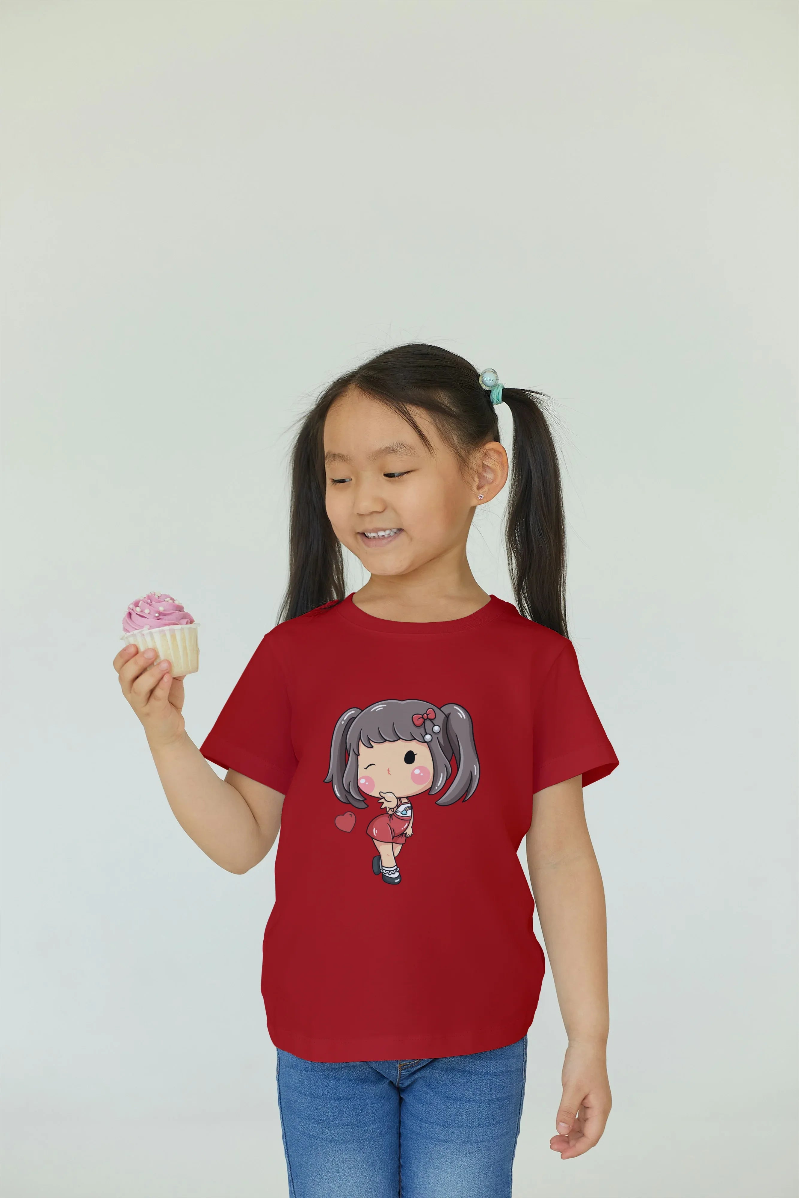 Girl Heart Graphic Neck T-Shirt for Girl's - Not So Suttle