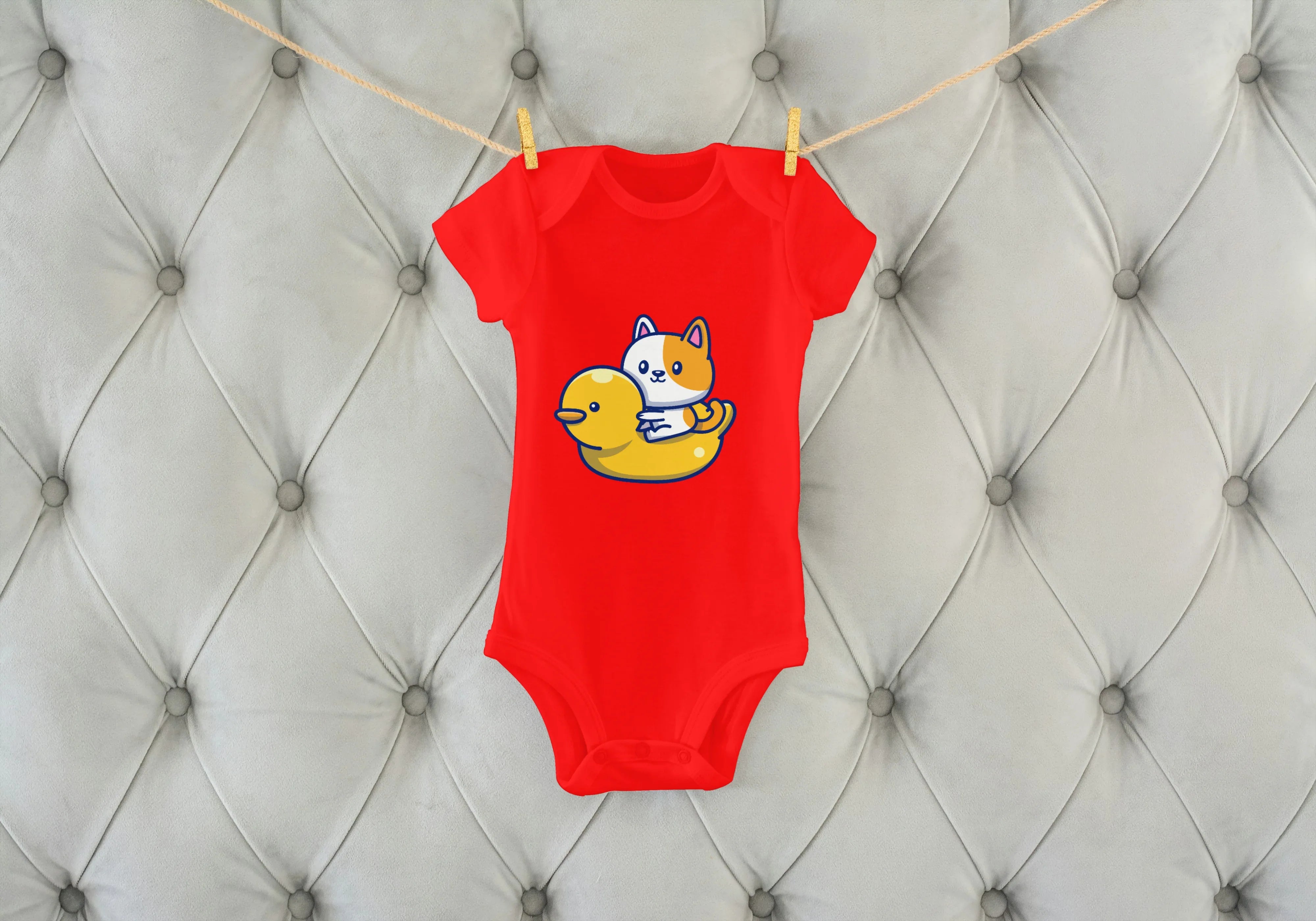 Duck and Kitten Graphic Kids Rompers - Not So Suttle