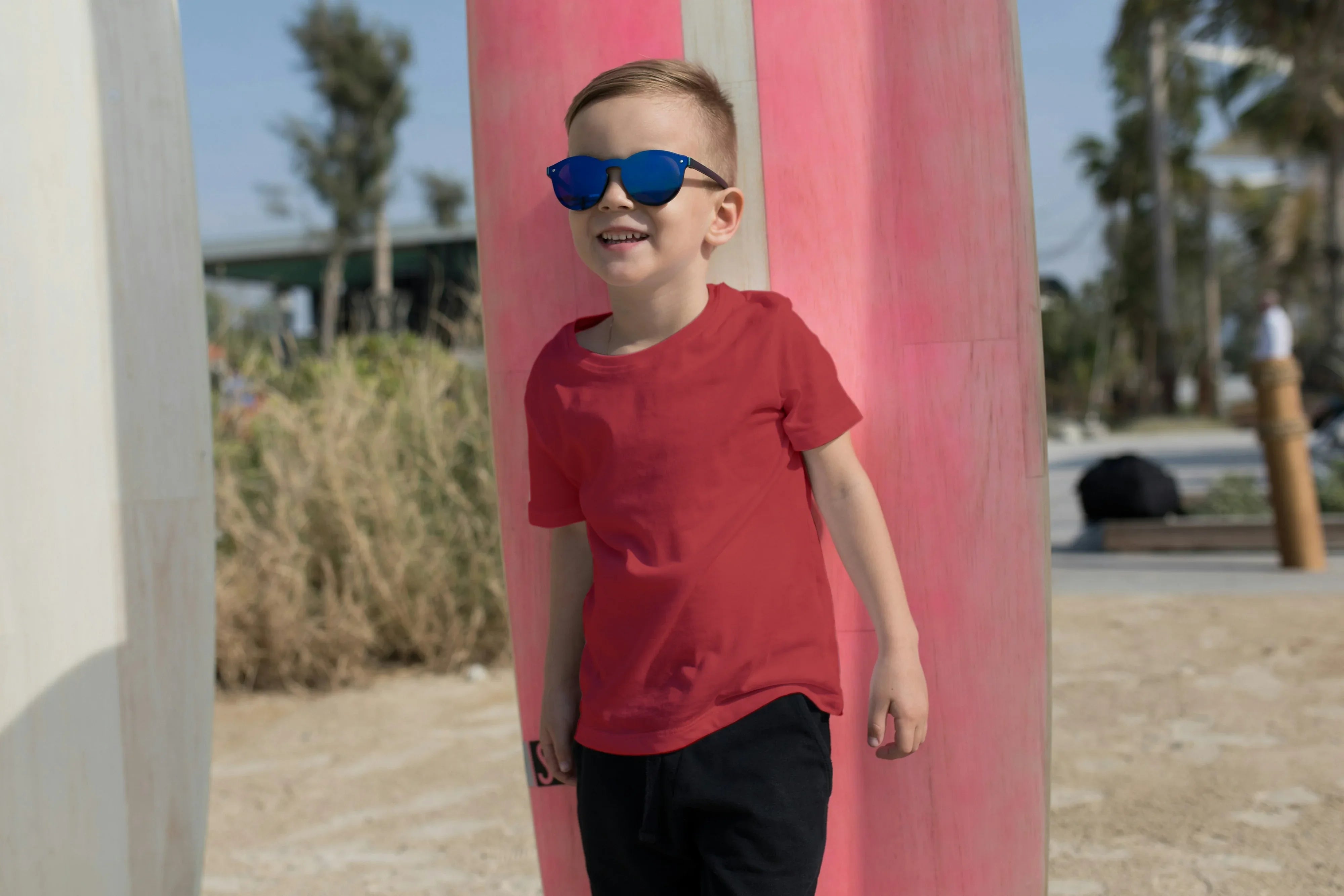 Boy's Crew Neck T-Shirt Red - Not So Suttle