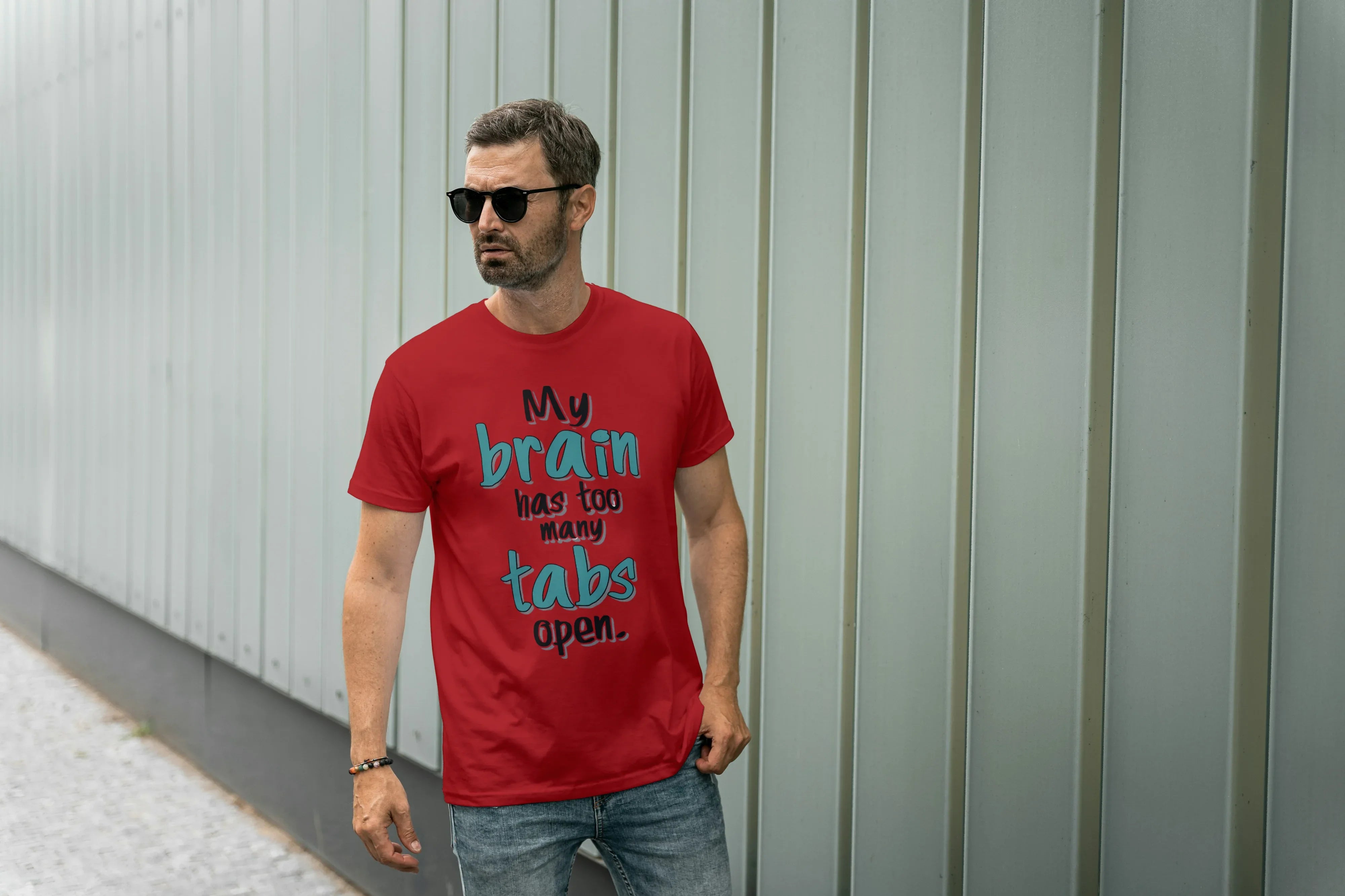 Too Many Tabs Graphic Classic Crew T-Shirt for Men - Not So Suttle