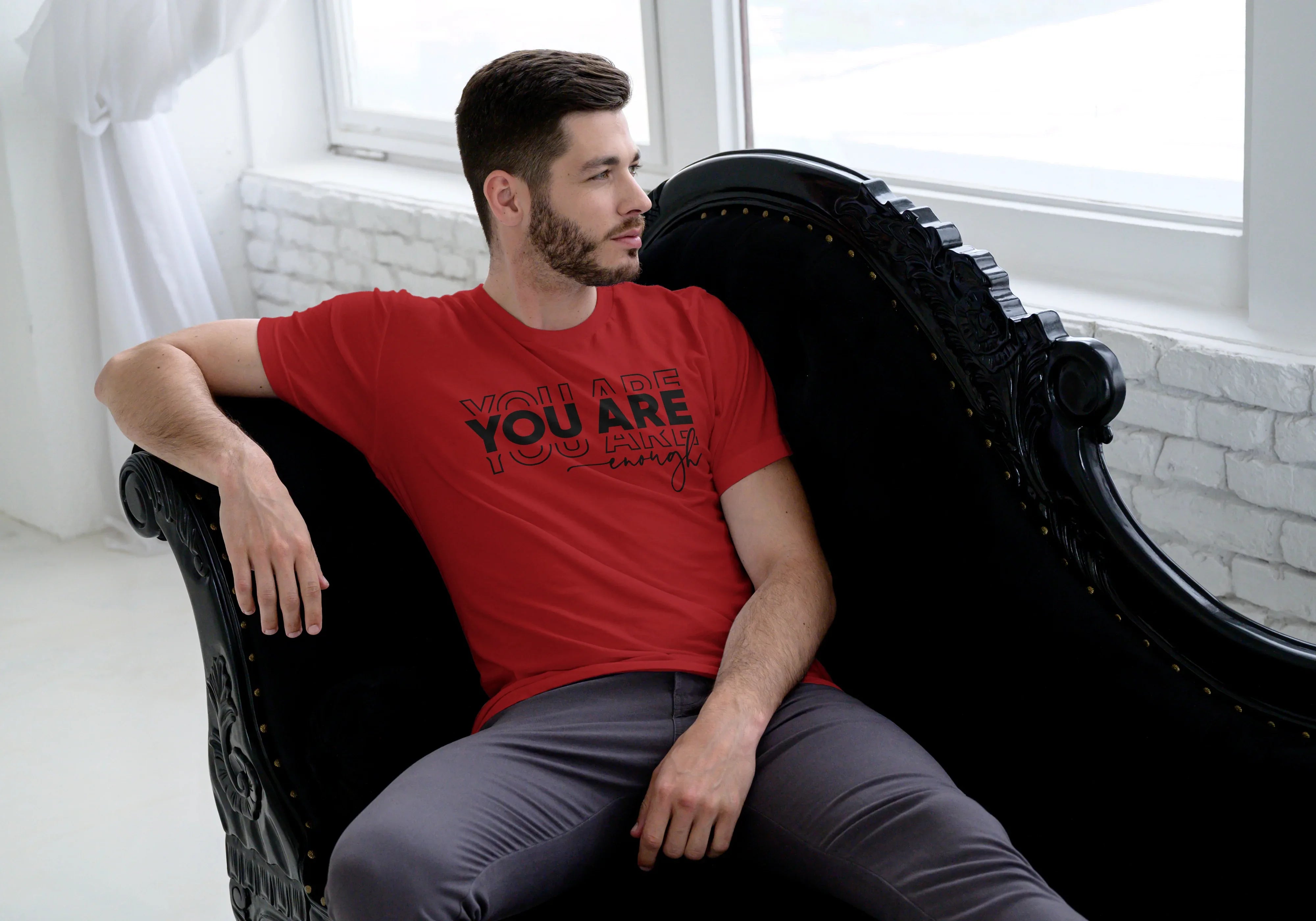 You are Enough Graphic Classic Crew T-Shirt for Men - Not So Suttle
