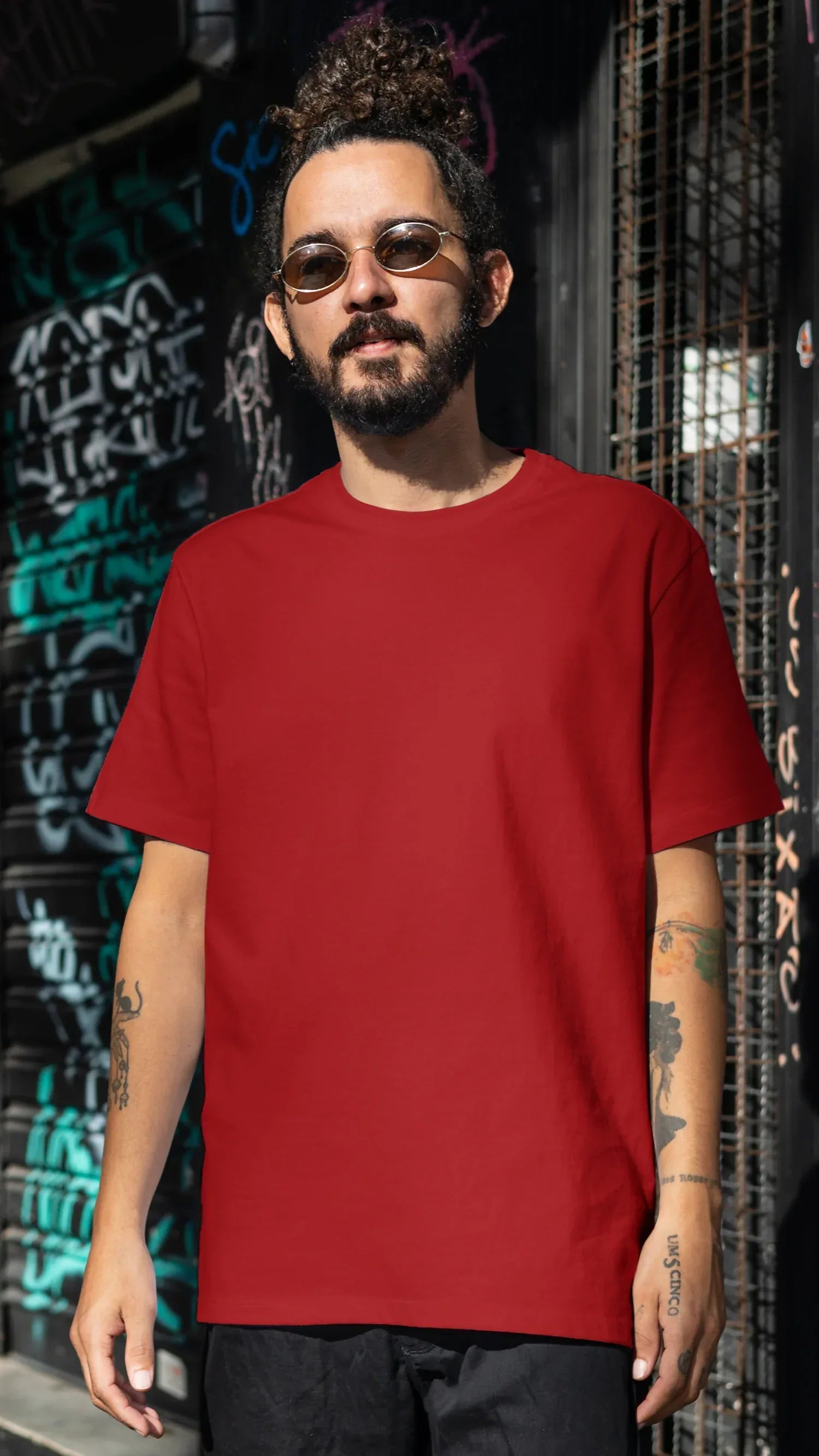 Solid Red Plus Size Classic Crew T-Shirt for Men - Not So Suttle