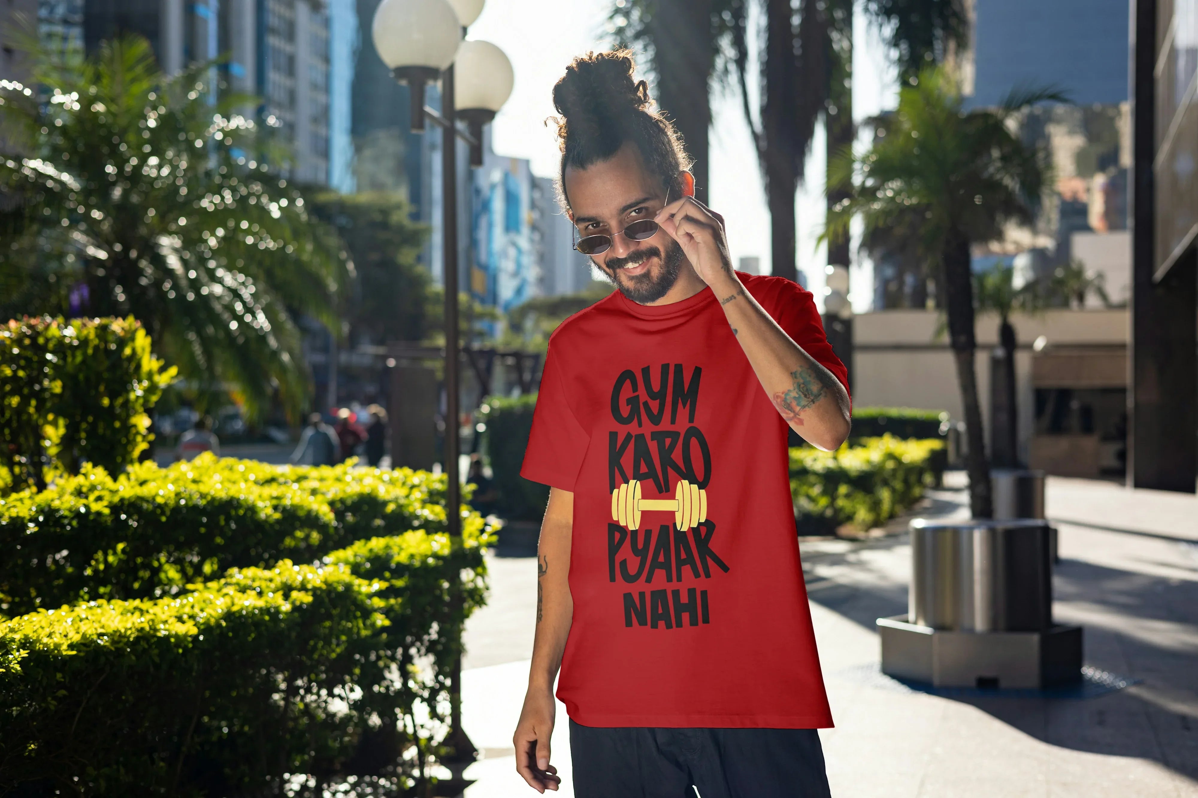 Gym Karo Graphic Oversized Classic T-Shirt for Men - Not So Suttle