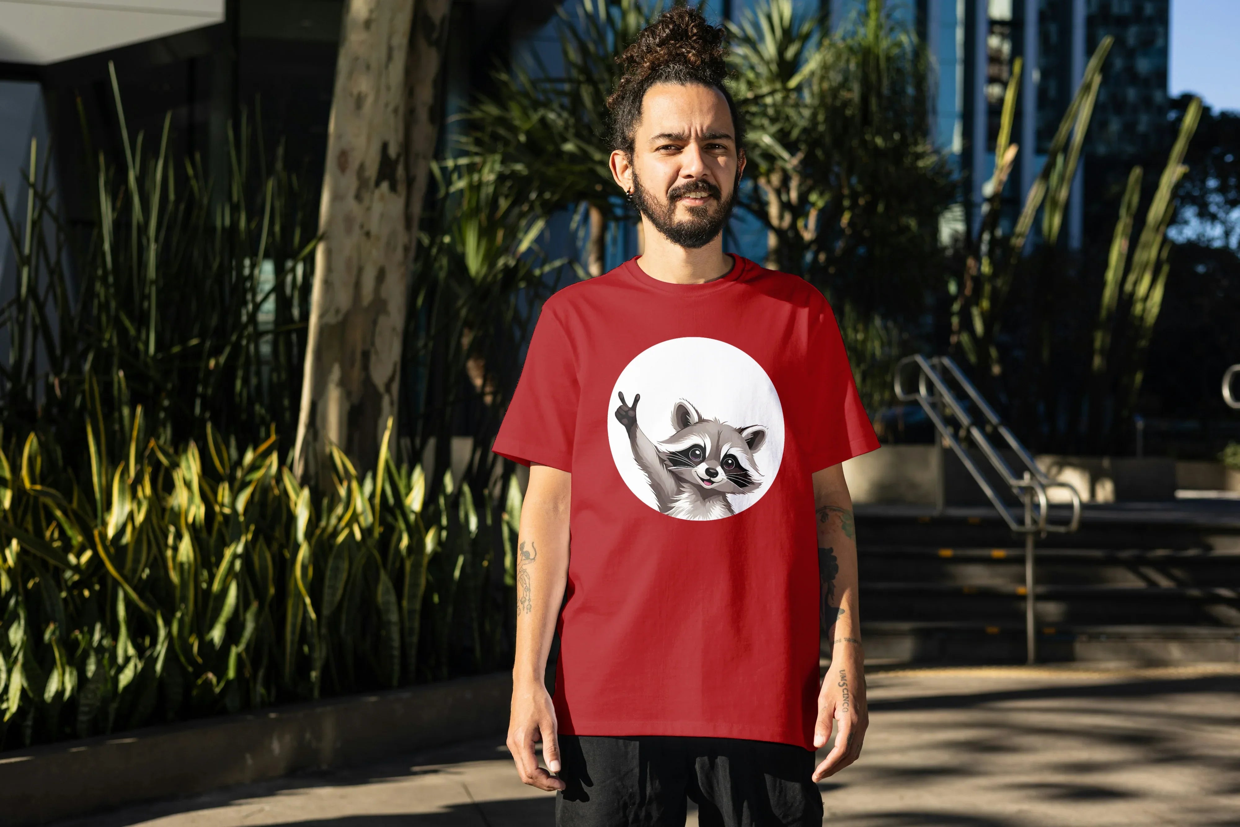 Racoon Graphic Oversized Classic T-Shirt for Men - Not So Suttle