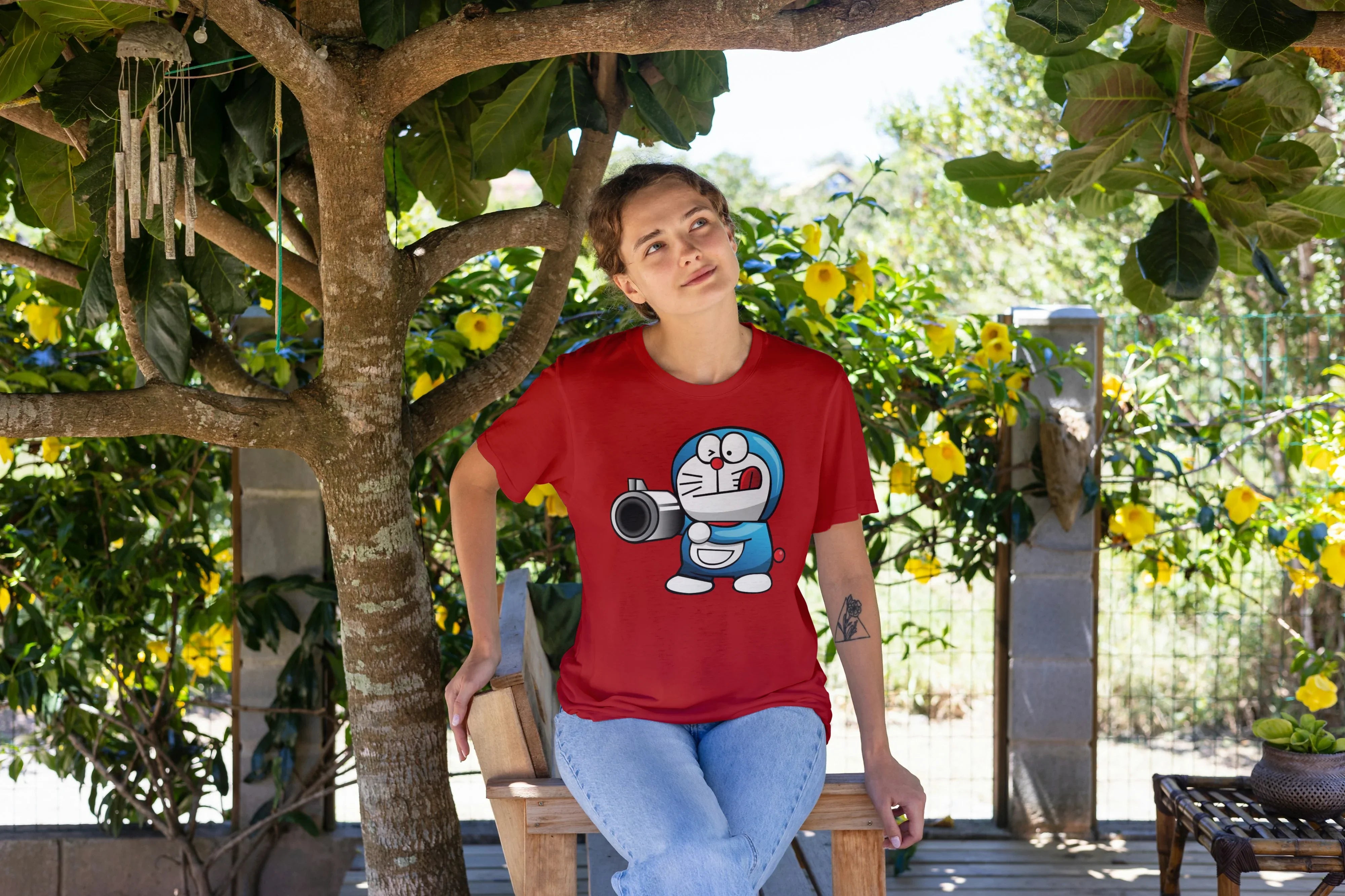 Doremon Graphic Oversized Classic T-Shirt for Women - Not So Suttle