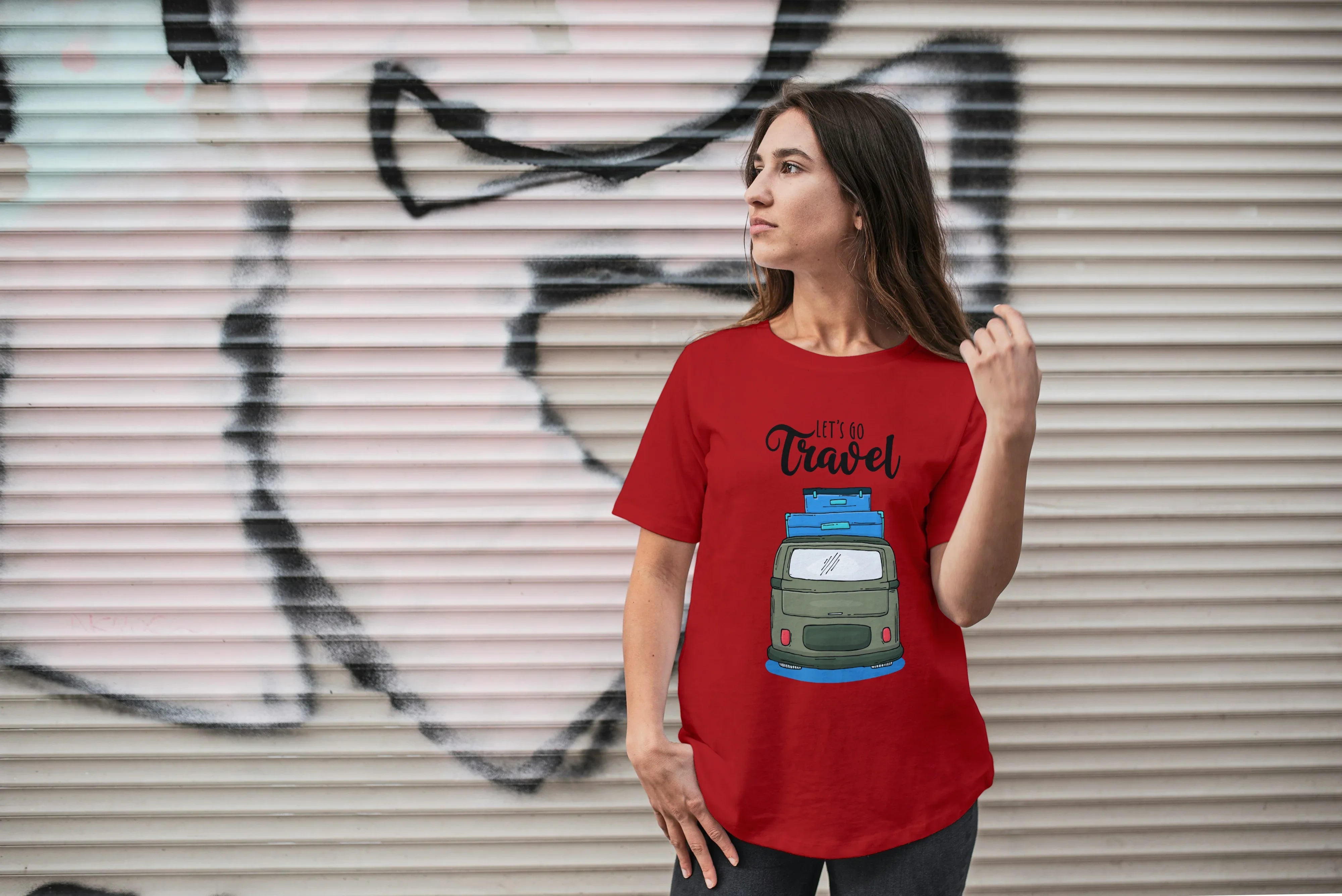 Let's Go Travel Graphic Oversized Classic T-Shirt for Women - Not So Suttle