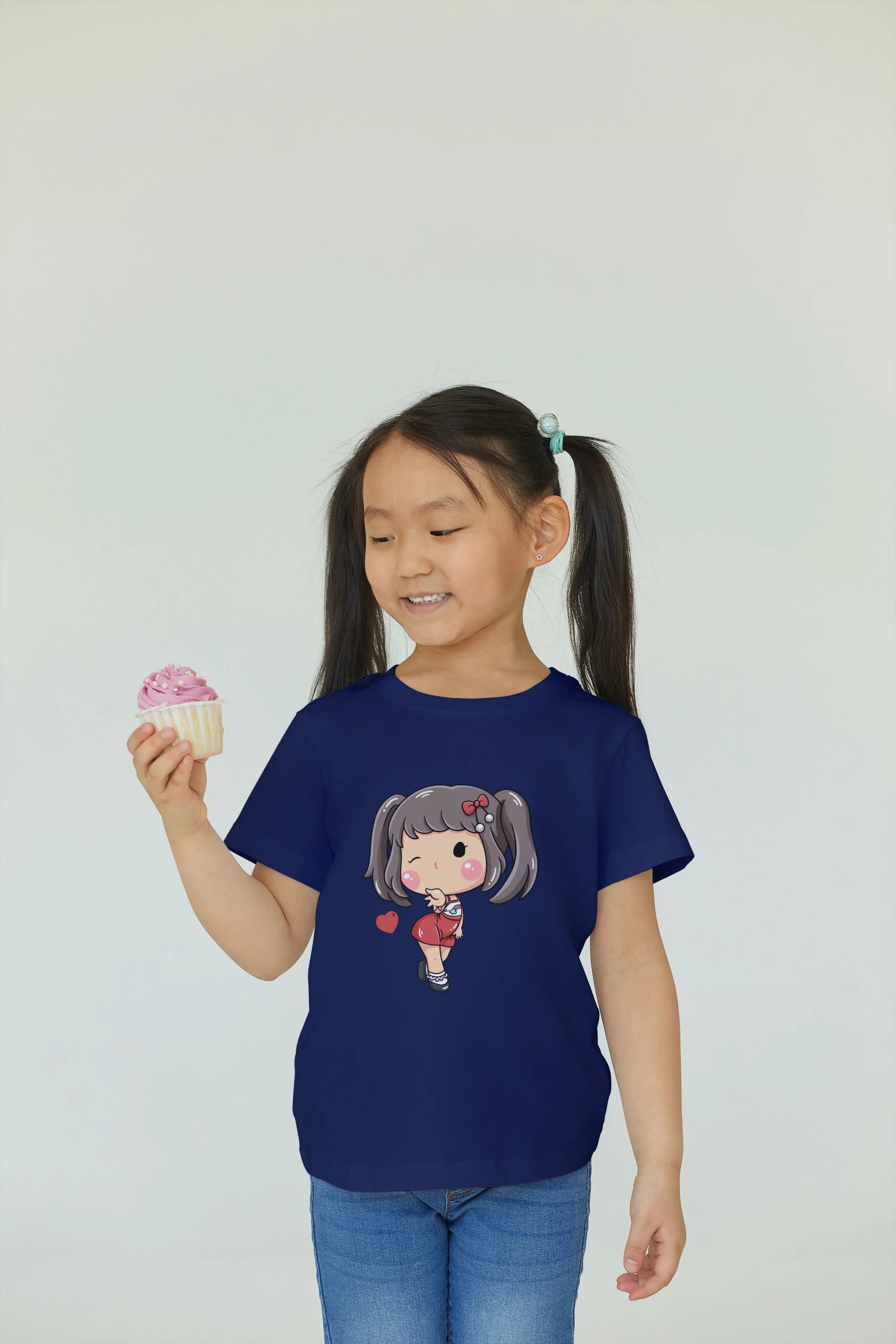 Girl Heart Graphic Neck T-Shirt for Girl's - Not So Suttle