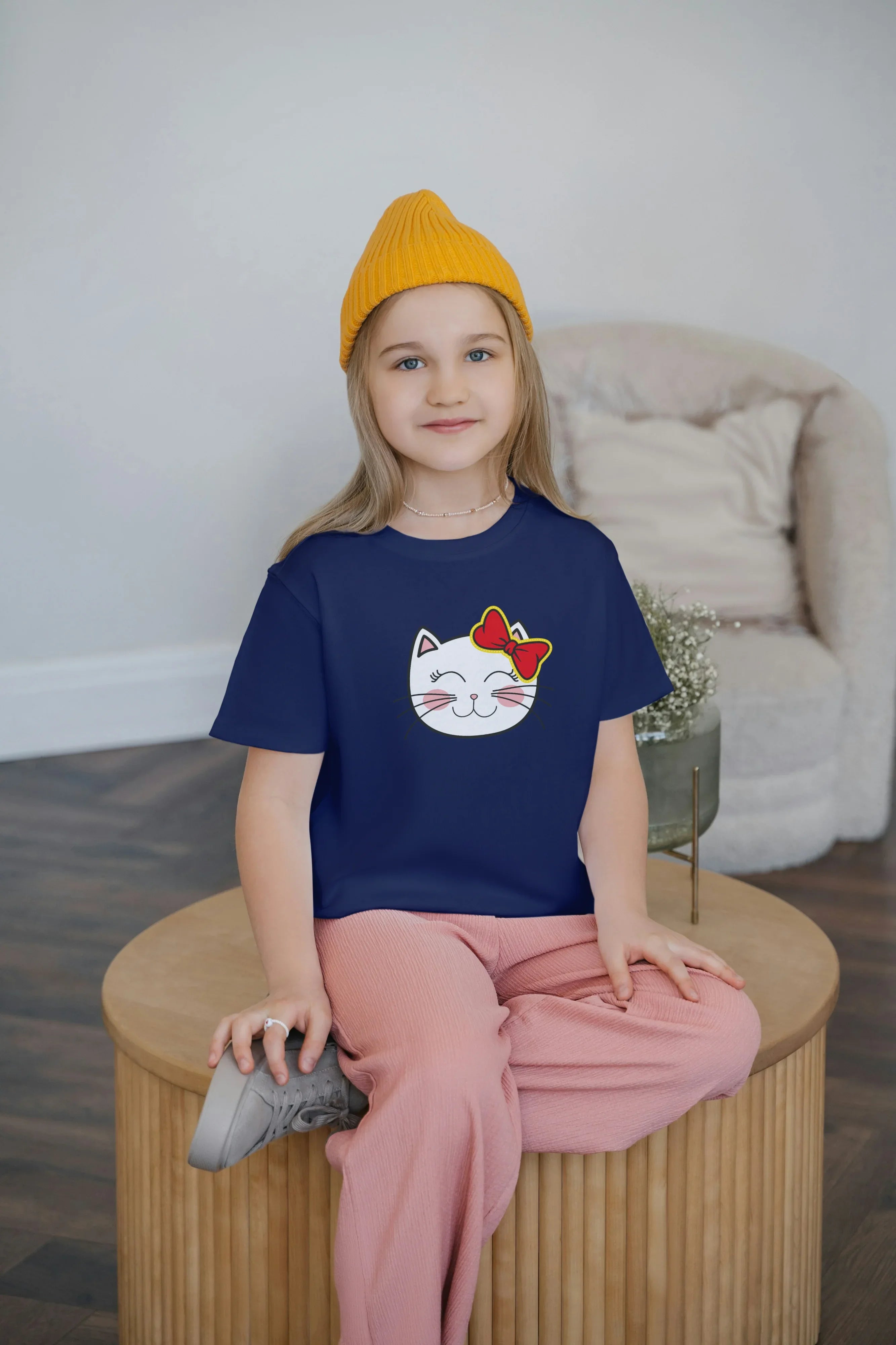 Kitty Crew Neck T-Shirt for Girl's - Not So Suttle