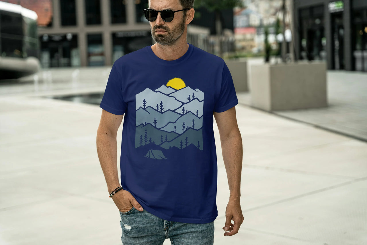 Mountains Graphic Classic Crew T-Shirt for Men - Not So Suttle